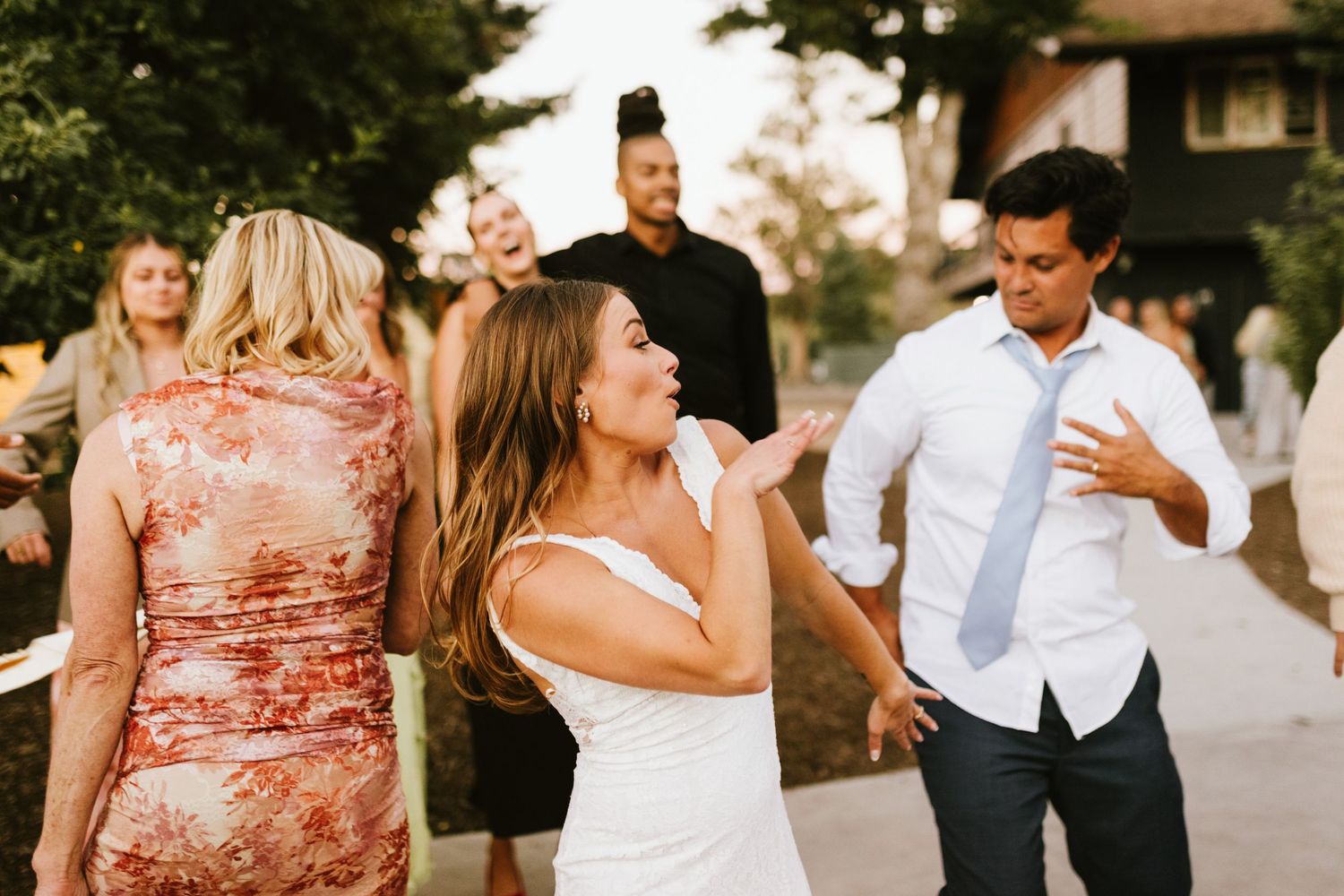 Candid image of wedding reception at Shay Meadows Ranch in Big Bear California