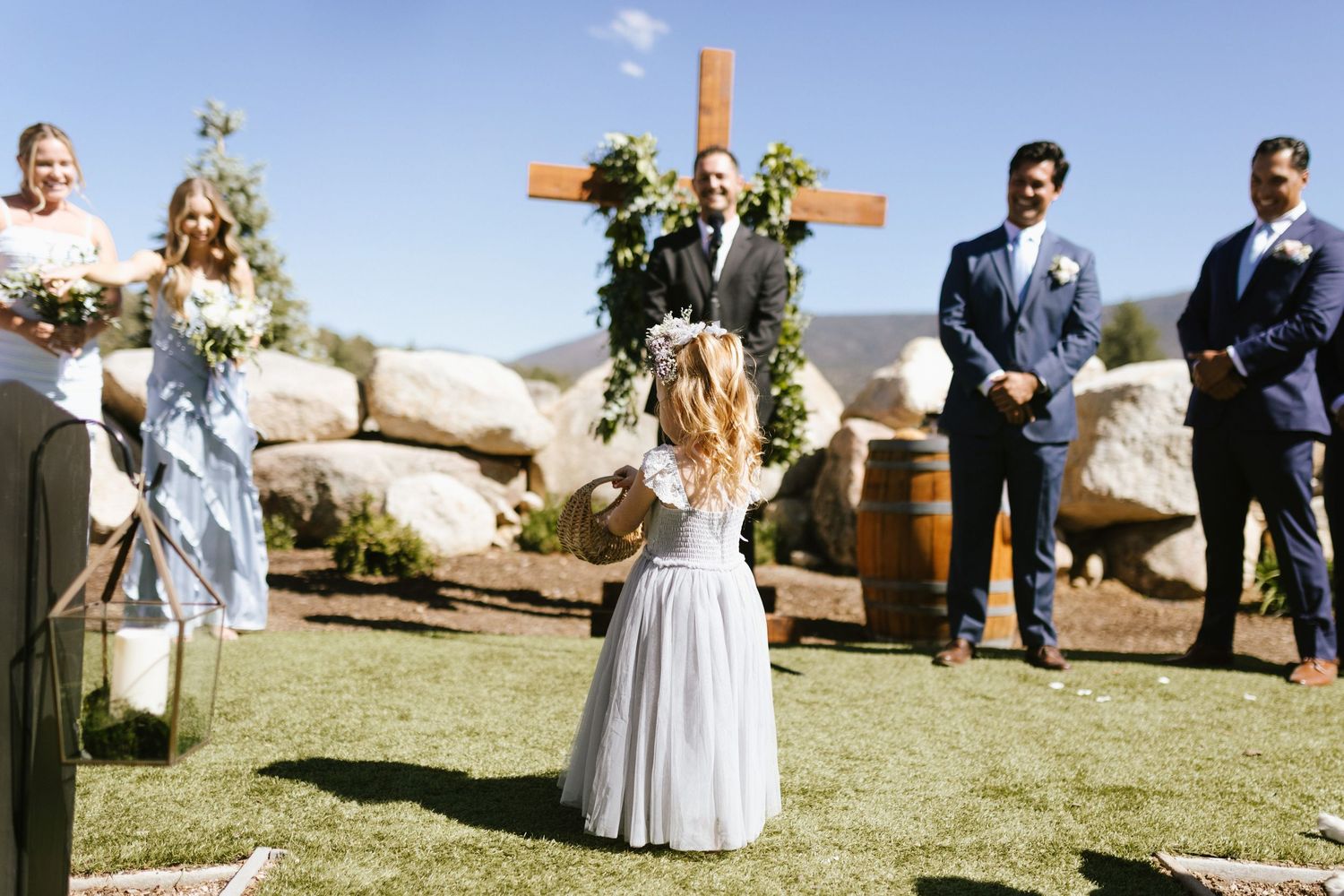 Photograph from wedding ceremony at Shay Meadow Ranch in Big Bear California