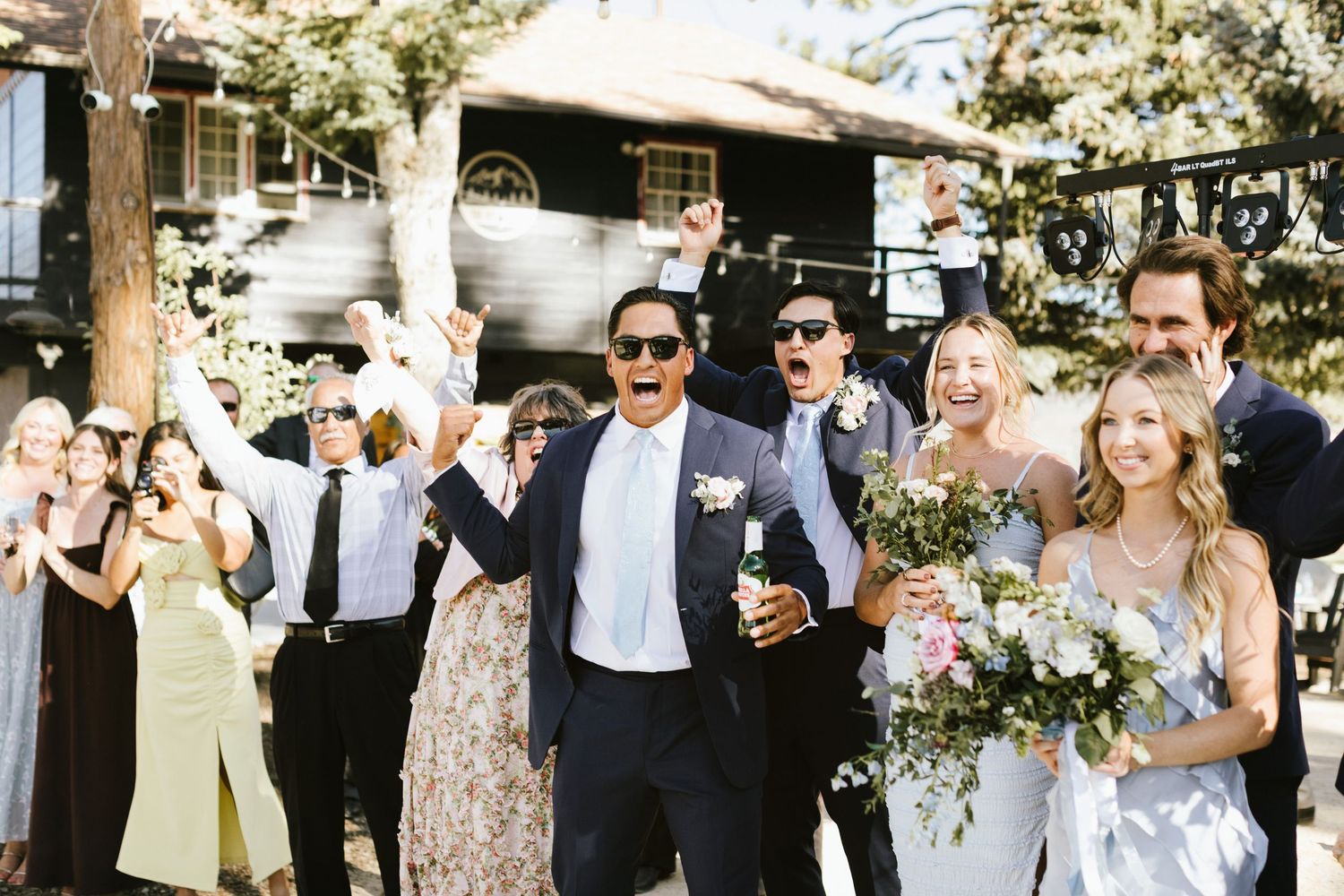 Candid photograph from wedding reception at Shay Meadow Ranch in Big Bear California