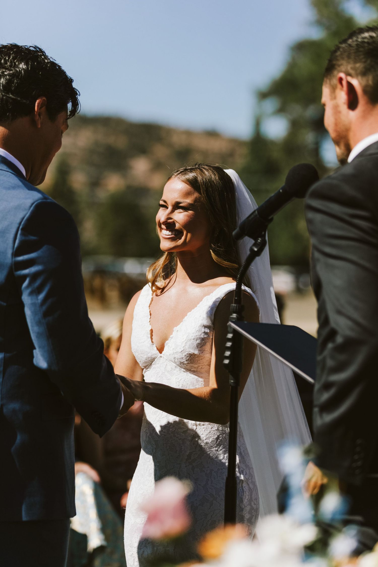 Photograph from wedding ceremony at Shay Meadow Ranch in Big Bear California