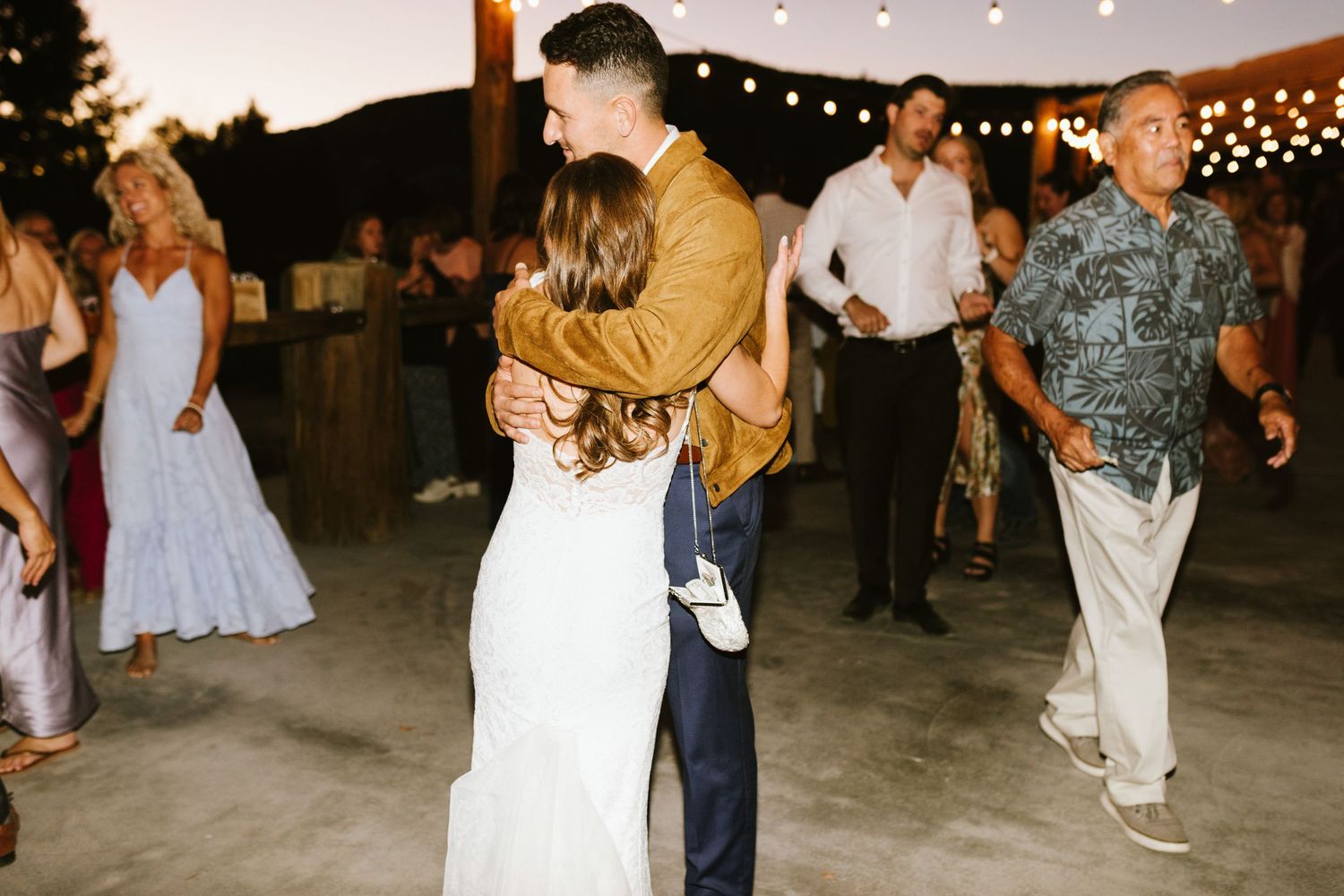 Candid image of wedding reception at Shay Meadows Ranch in Big Bear California