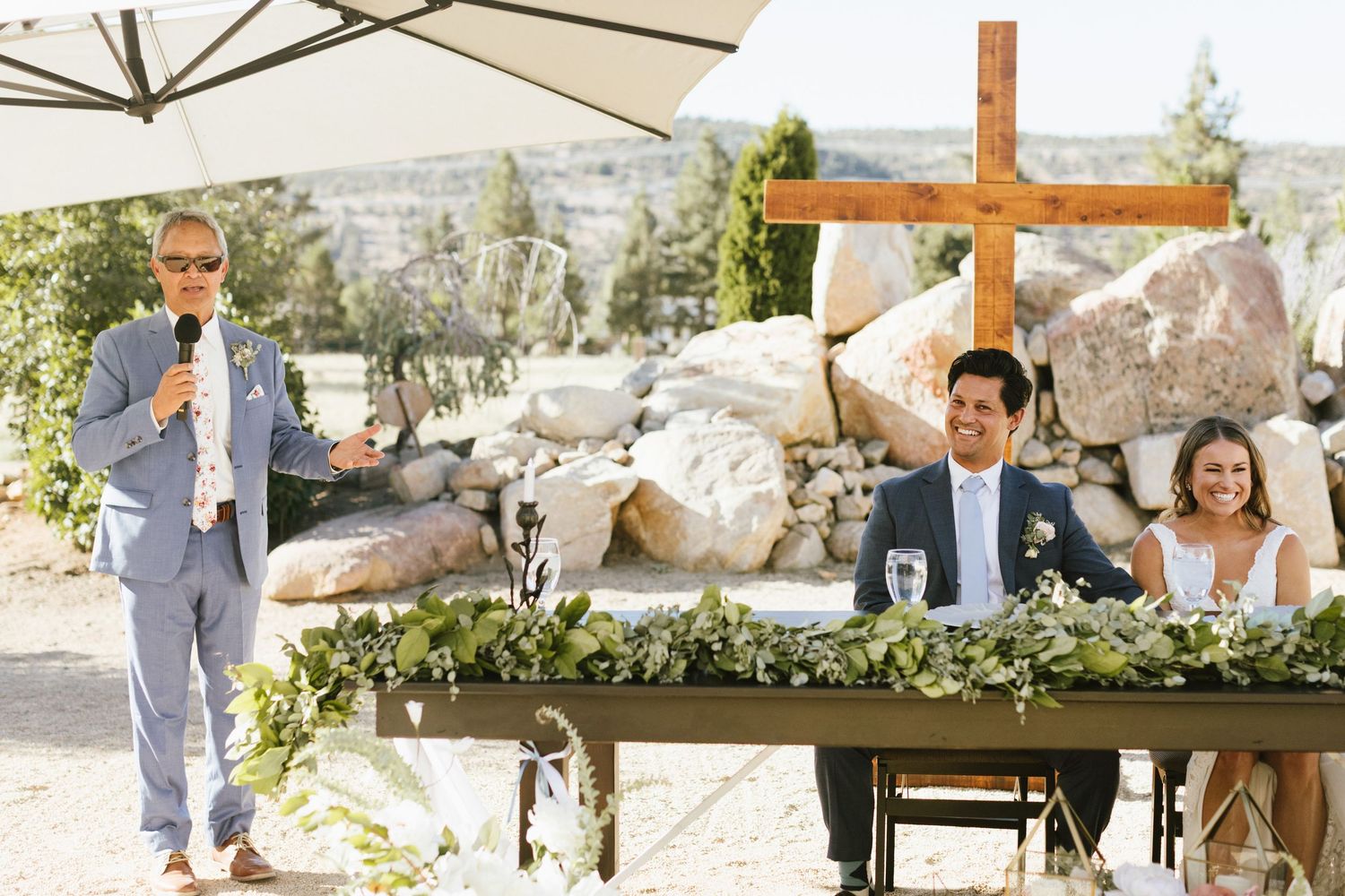 Candid photograph from wedding reception at Shay Meadow Ranch in Big Bear California