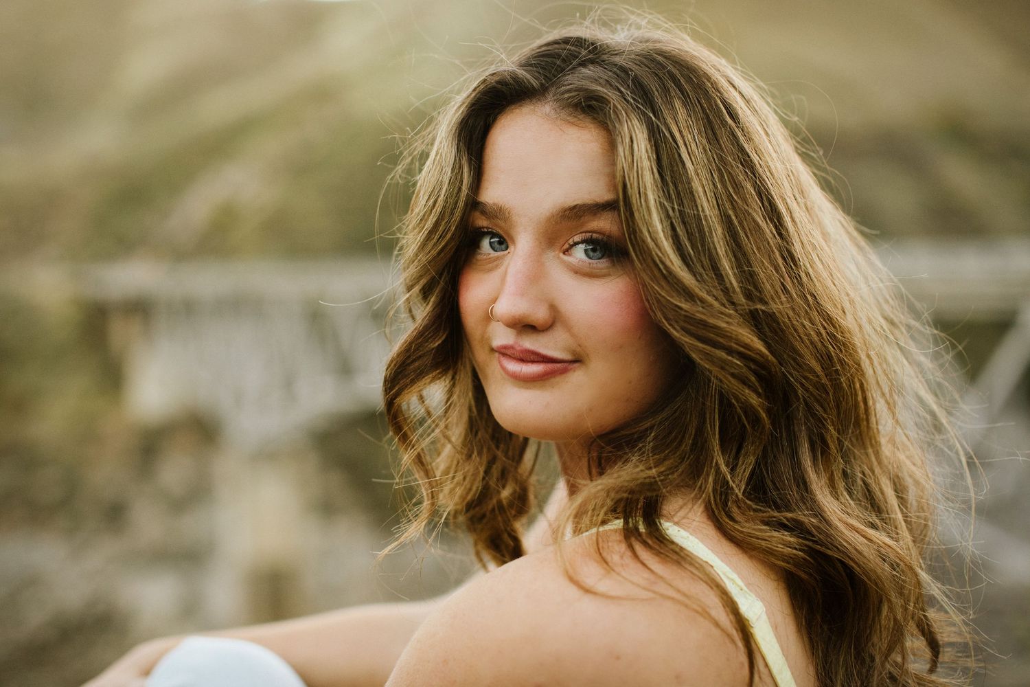 Senior portrait for young woman near Lucky Peak