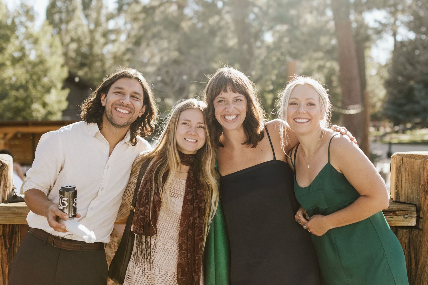Portrait of guests smiling at a wedding in Big Bear California
