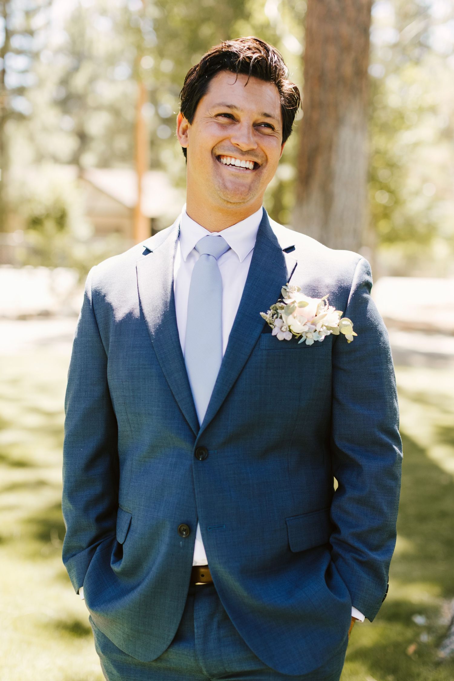 Portrait of a groom in Big Bear California