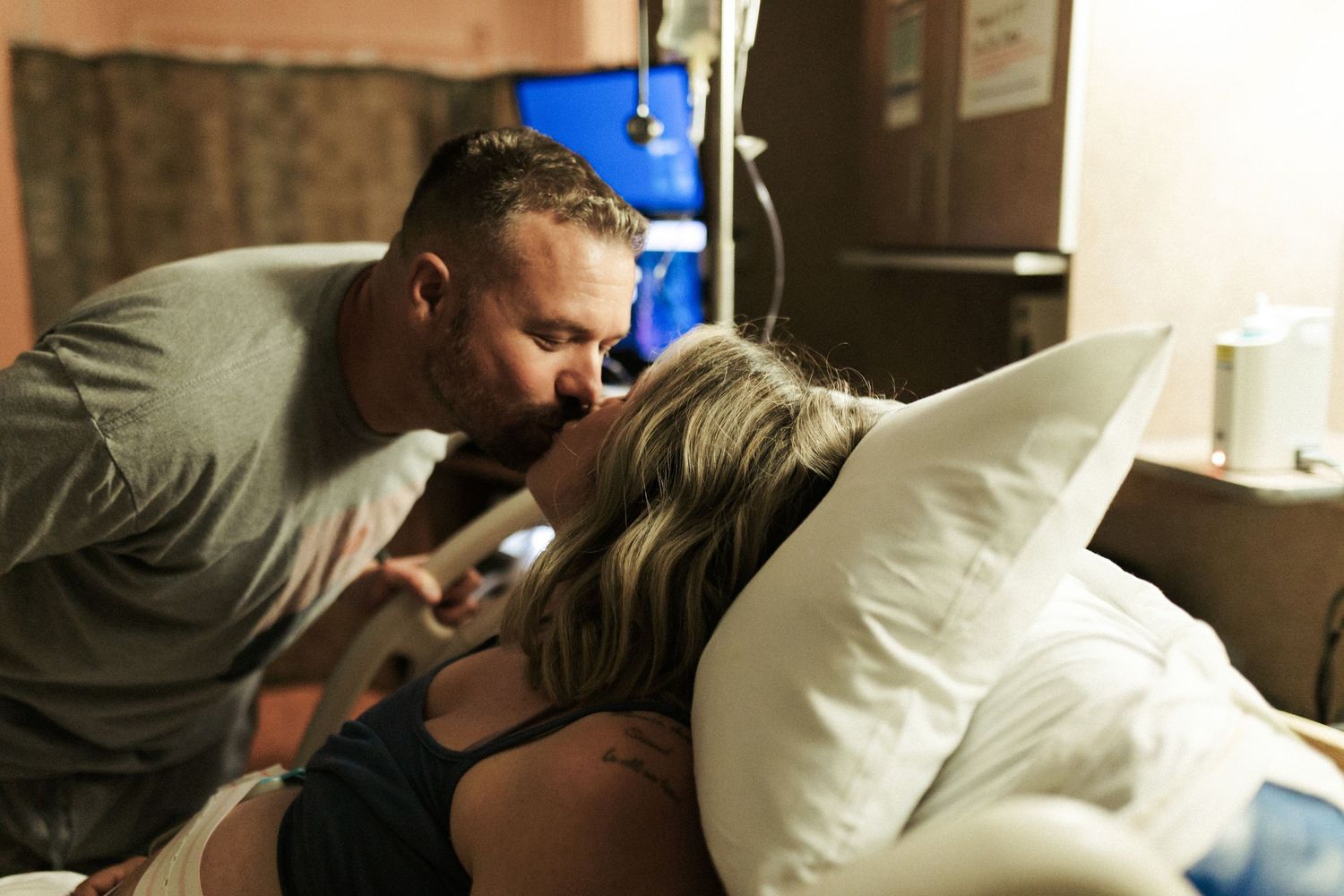 Birth photography of a mom holding her newborn in Boise