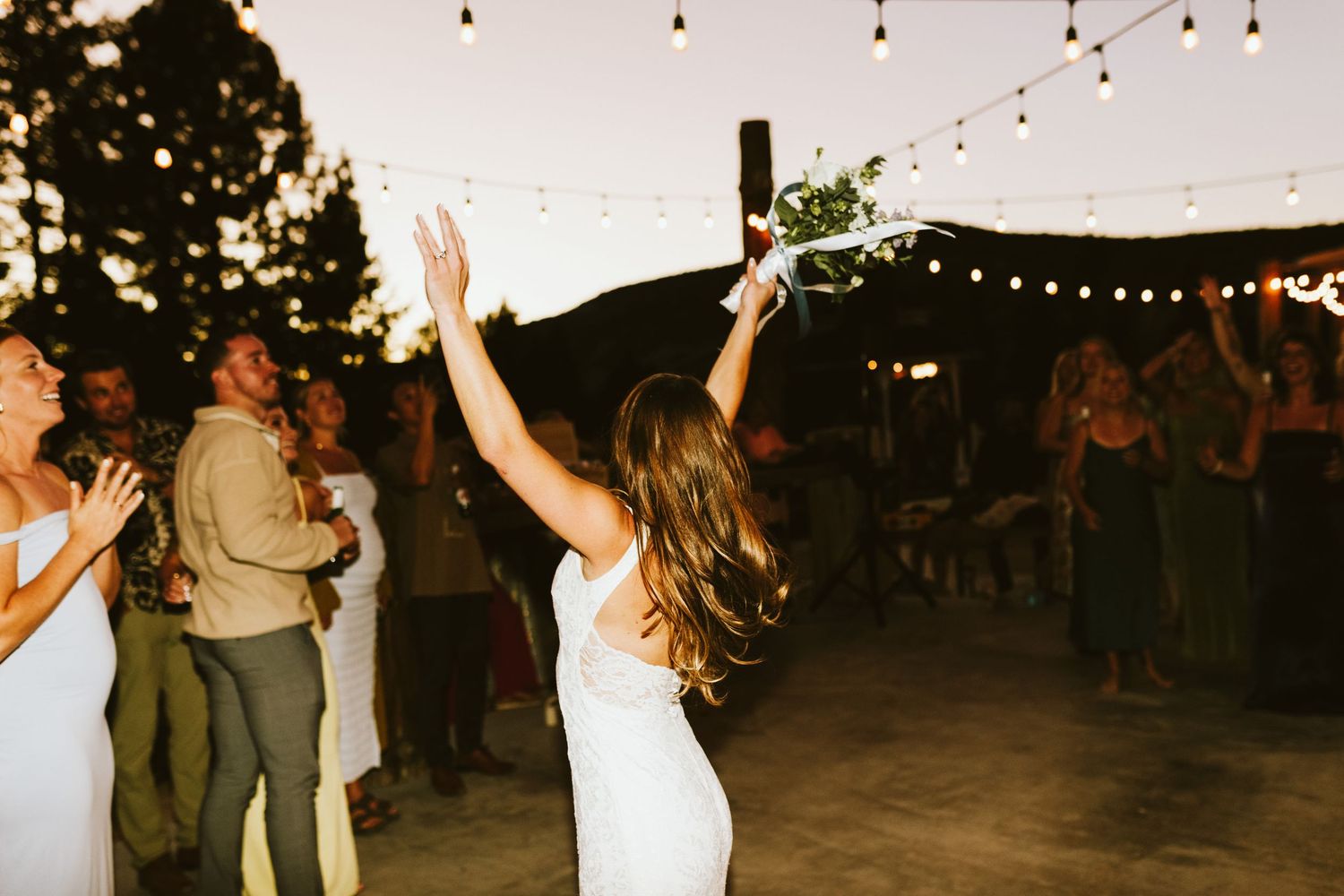 Candid image of wedding reception at Shay Meadows Ranch in Big Bear California