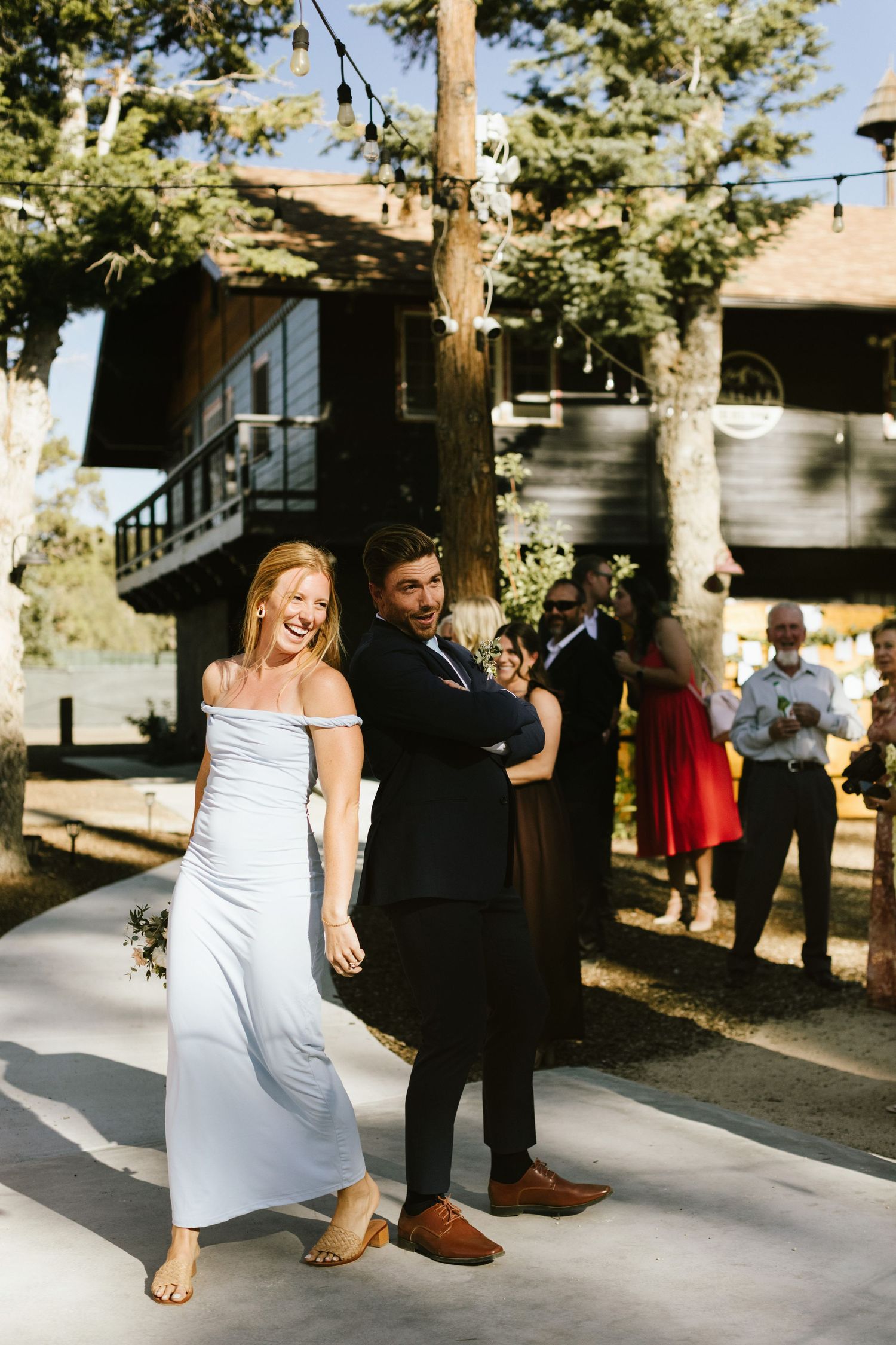 Candid photograph from wedding reception at Shay Meadow Ranch in Big Bear California
