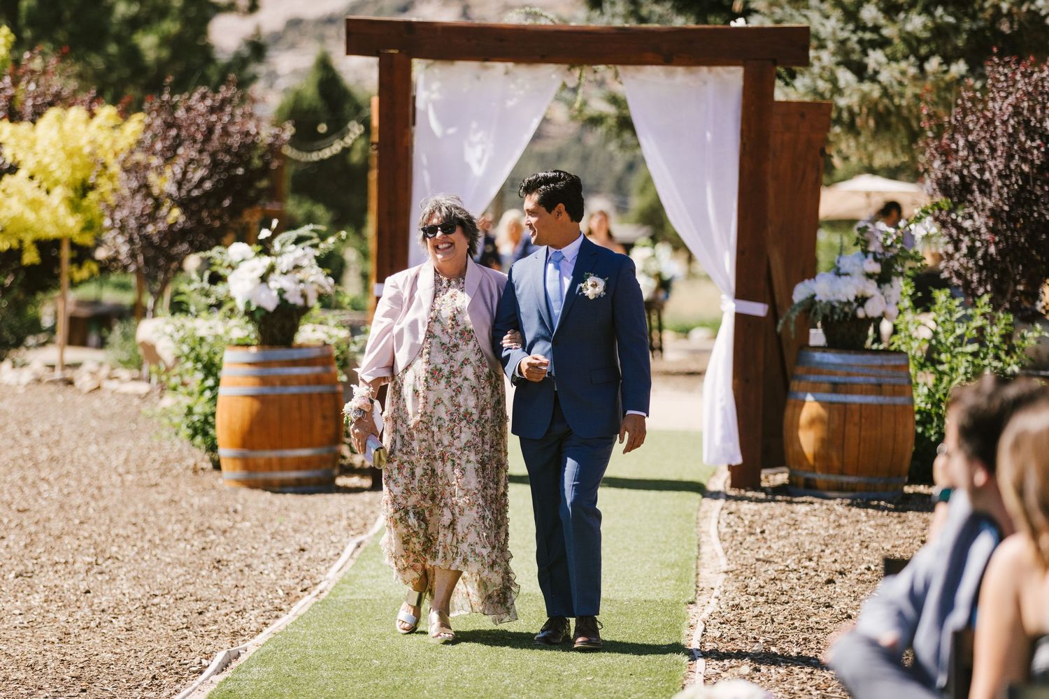 Photograph from wedding ceremony at Shay Meadow Ranch in Big Bear California