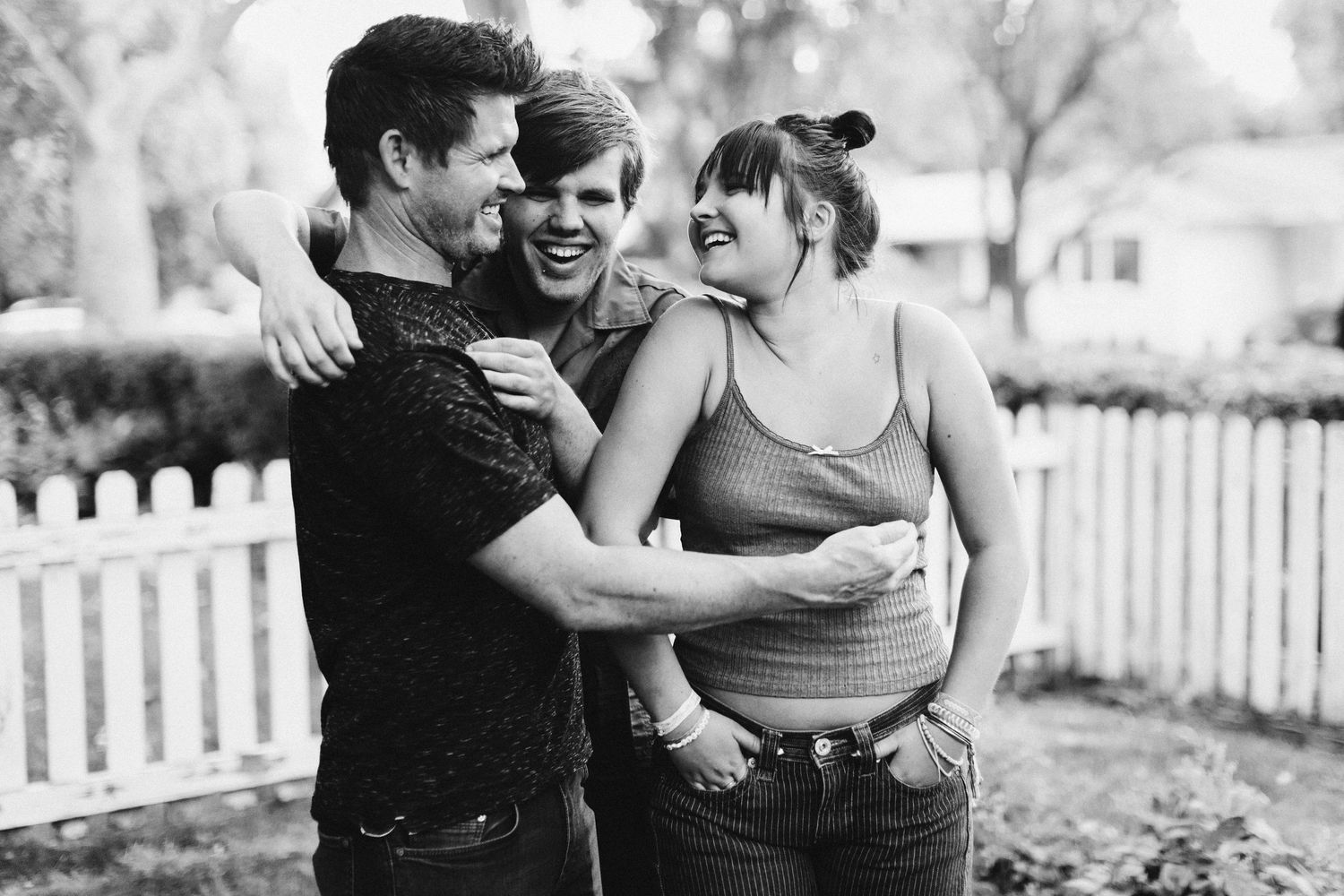 Father and his children together in the Boise North End