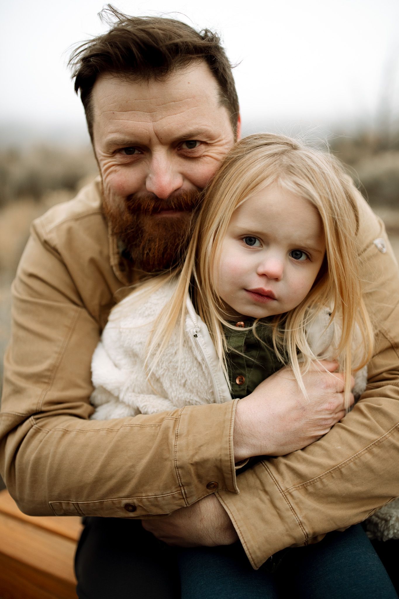 Father and daughter for family photoshoot in Redmond Oregon