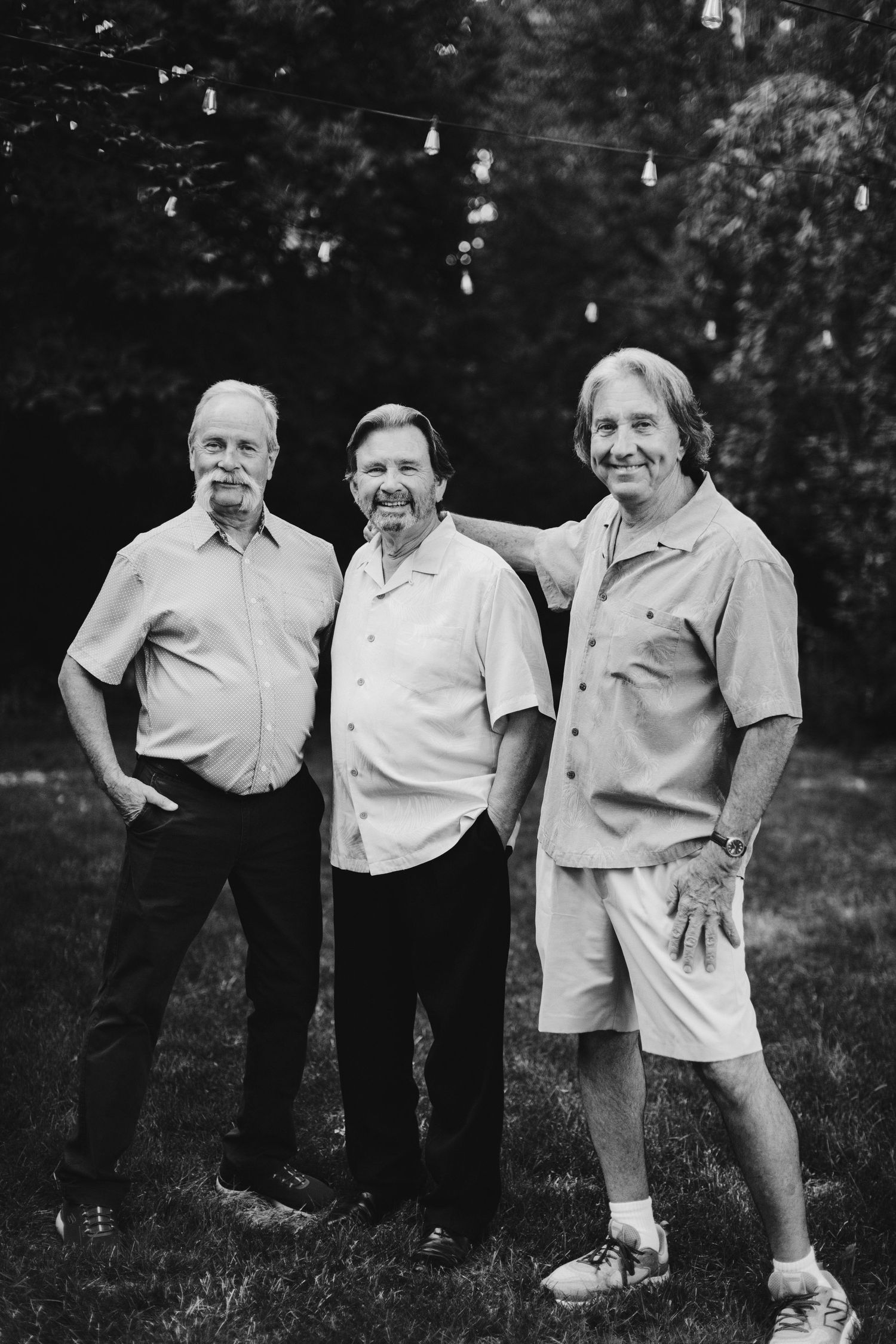 Man and his brother in laws for a black and white portrait