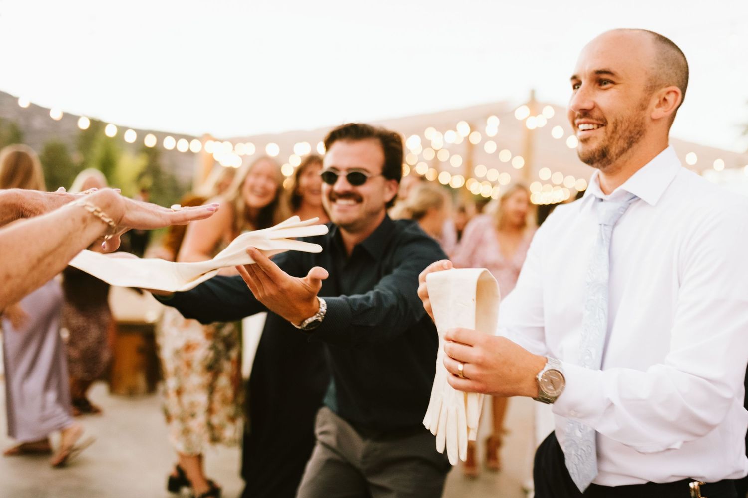 Candid image of wedding reception at Shay Meadows Ranch in Big Bear California