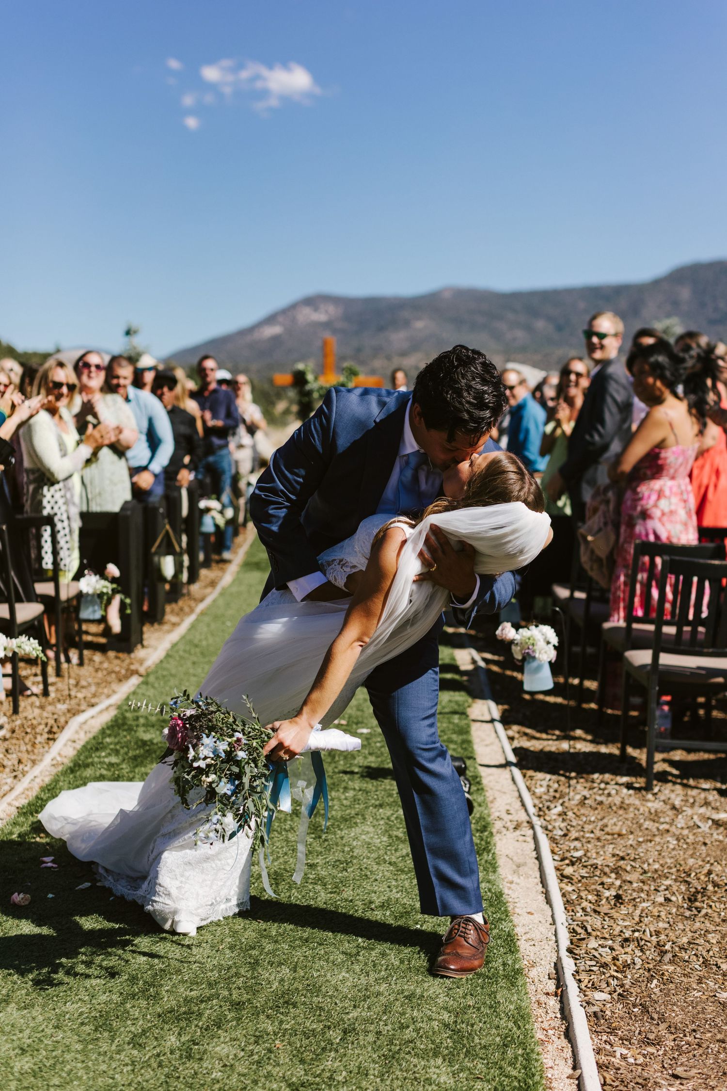 Photograph from wedding ceremony at Shay Meadow Ranch in Big Bear California