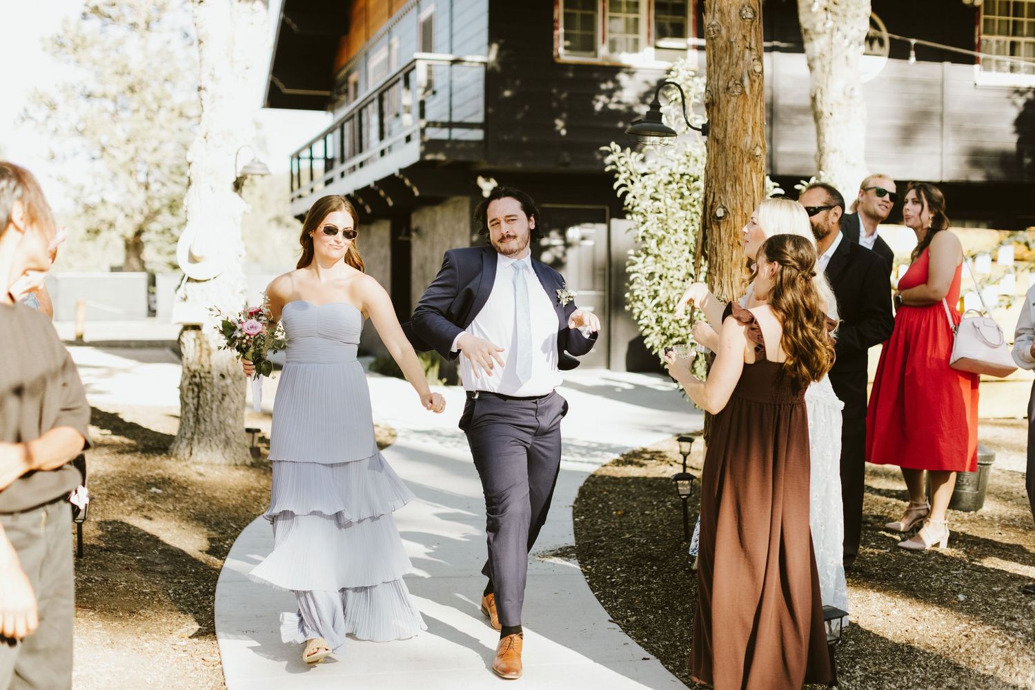 Candid photograph from wedding reception at Shay Meadow Ranch in Big Bear California