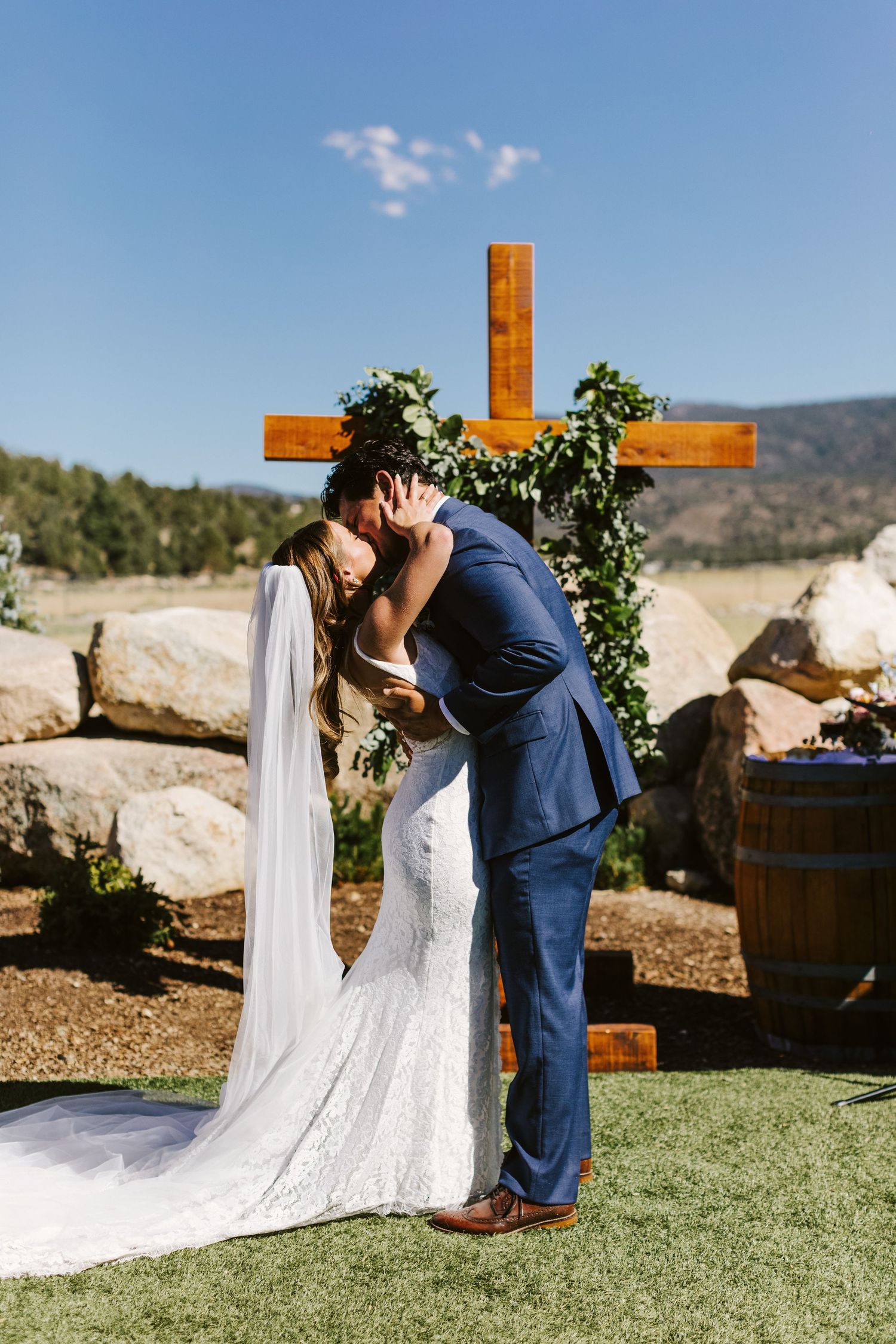 Photograph from wedding ceremony at Shay Meadow Ranch in Big Bear California