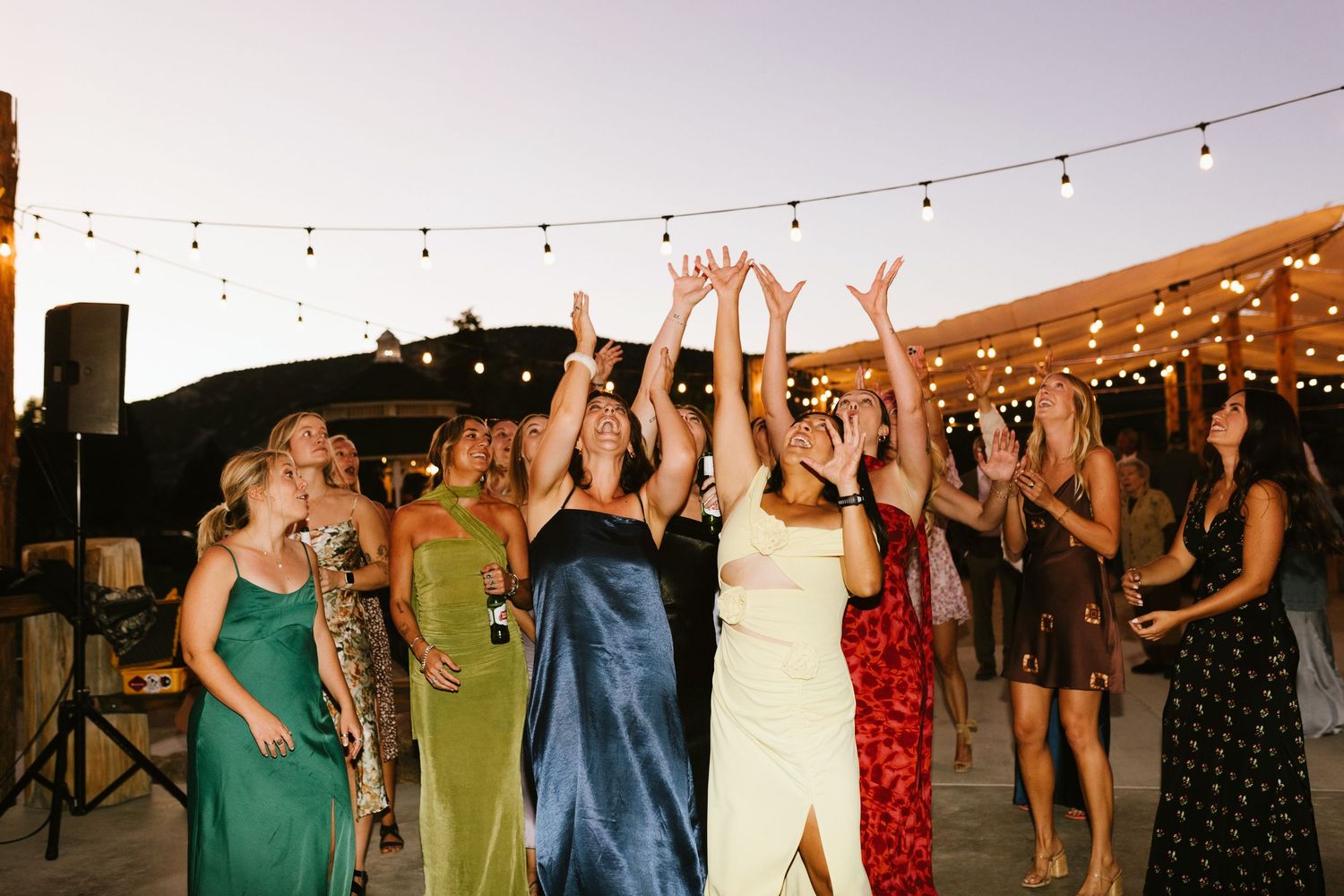 Candid image of wedding reception at Shay Meadows Ranch in Big Bear California
