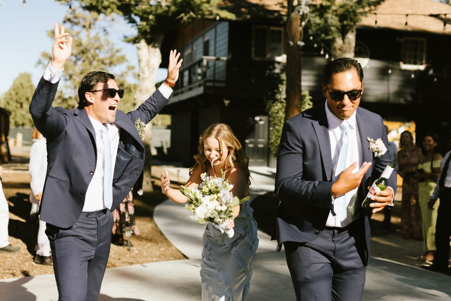 Candid photograph from wedding reception at Shay Meadow Ranch in Big Bear California