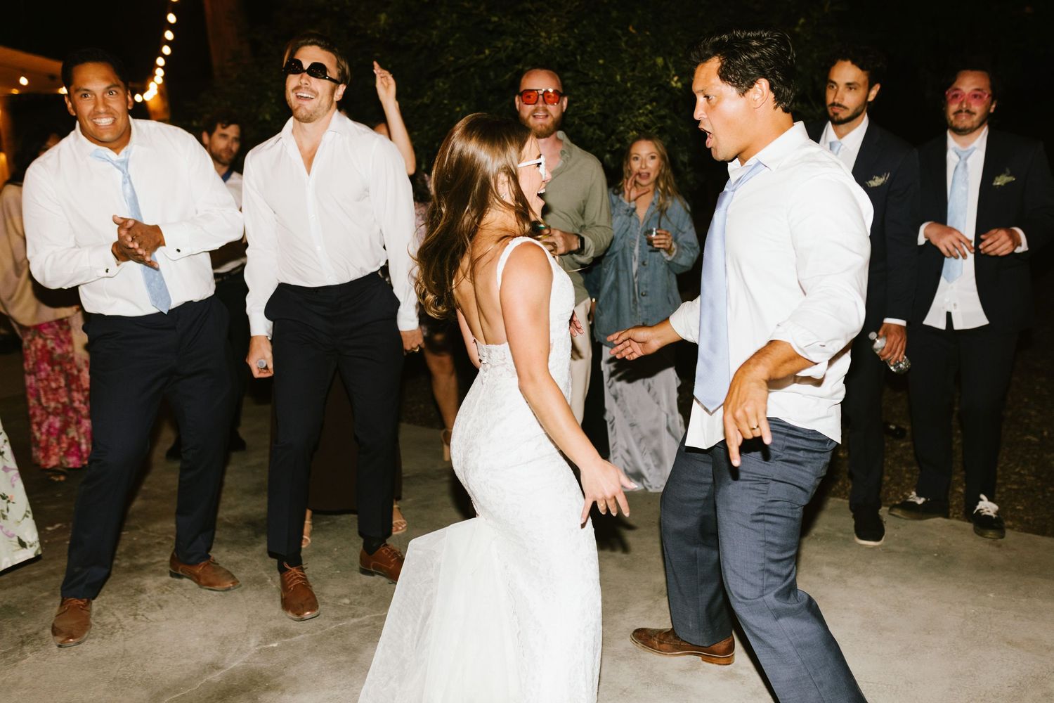 Candid image of wedding reception at Shay Meadows Ranch in Big Bear California