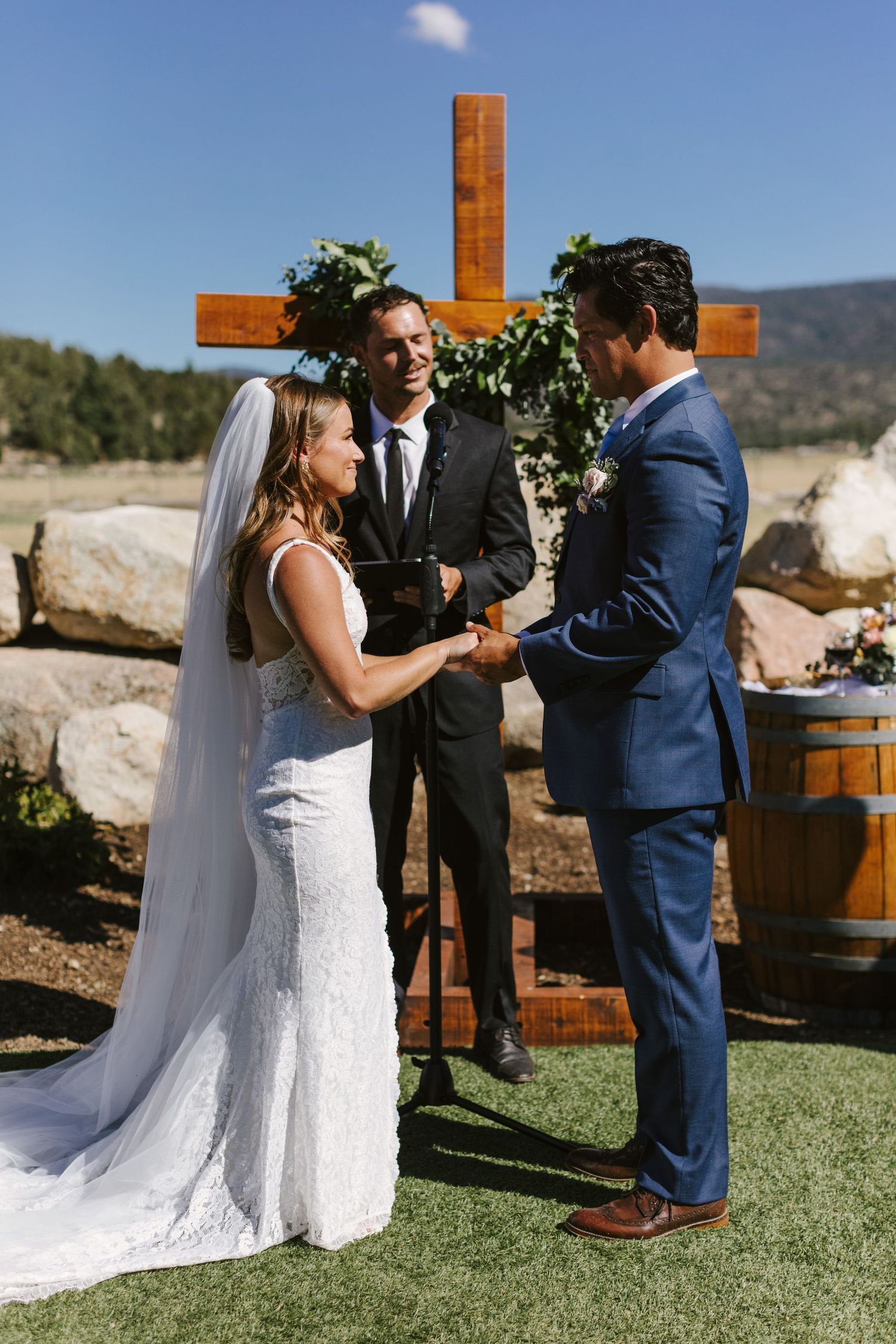 Photograph from wedding ceremony at Shay Meadow Ranch in Big Bear California