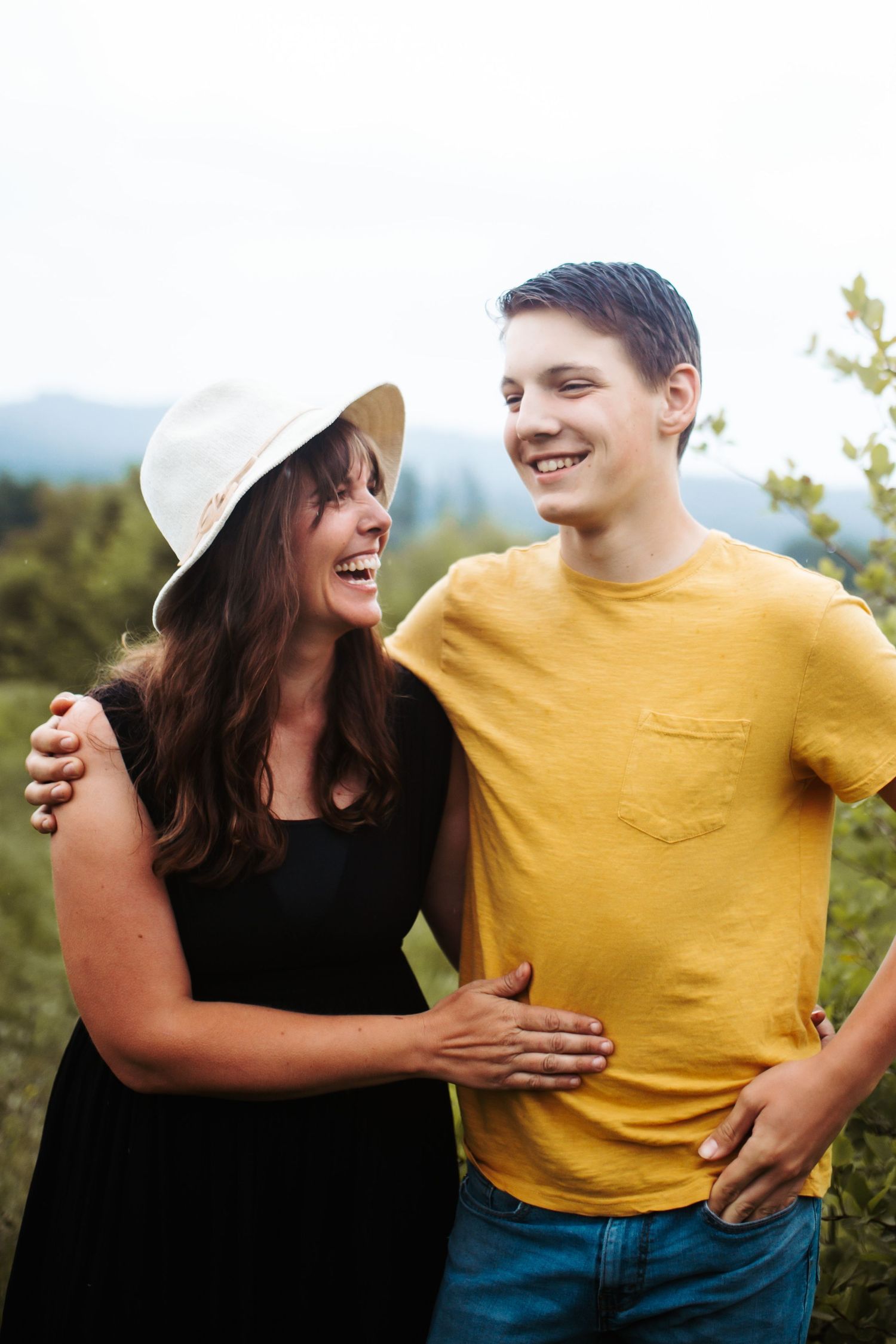 Mom and son for a family photoshoot in Boise