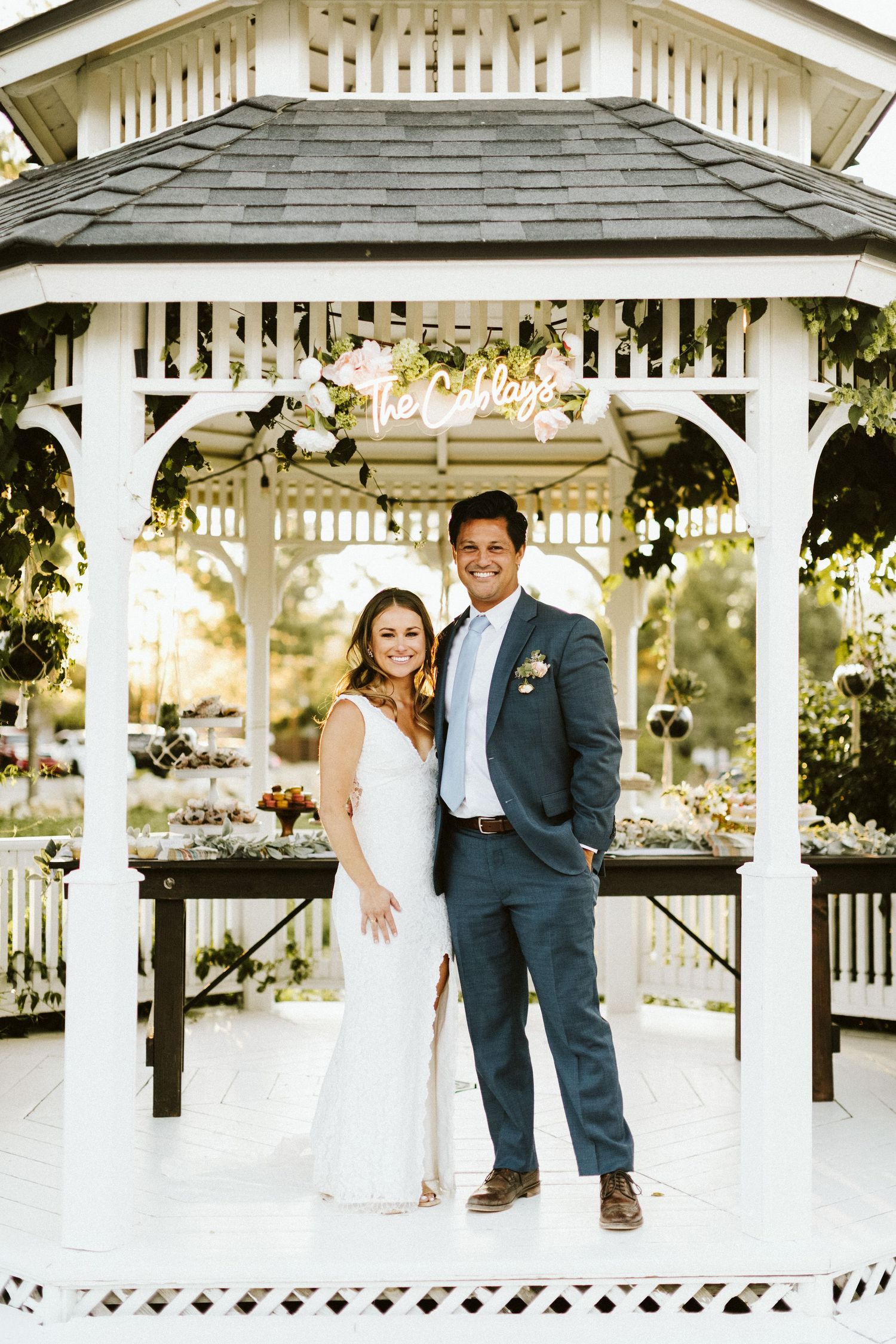 Portrait of bridge and groom at their wedding in Big Bear California