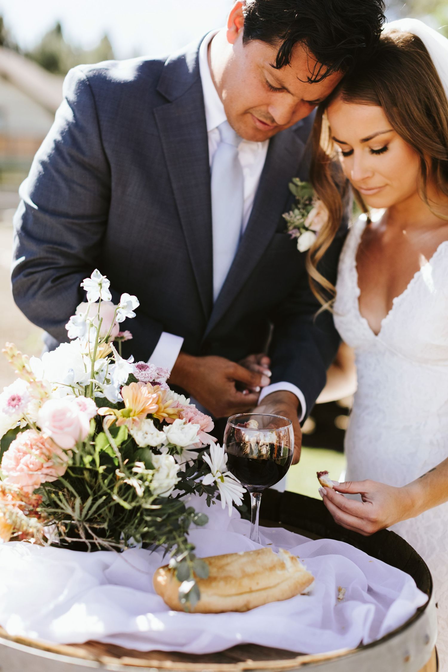Photograph from wedding ceremony at Shay Meadow Ranch in Big Bear California