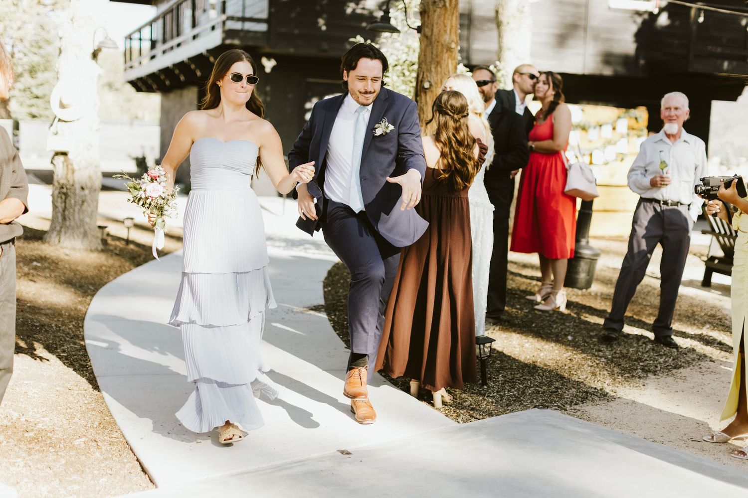 Candid photograph from wedding reception at Shay Meadow Ranch in Big Bear California