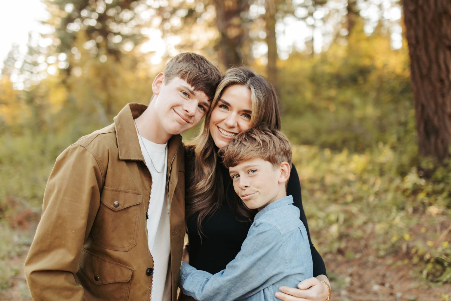 Portrait of a mother and her sons in McCall