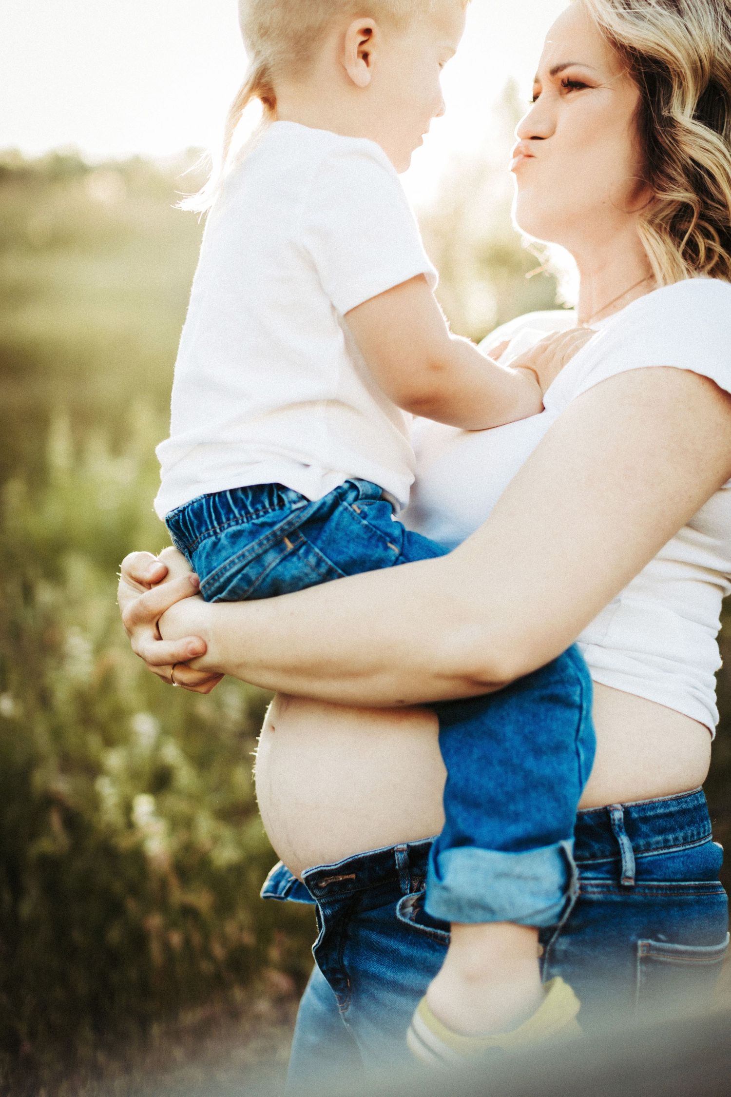 Playful image from family photoshoot in Boise