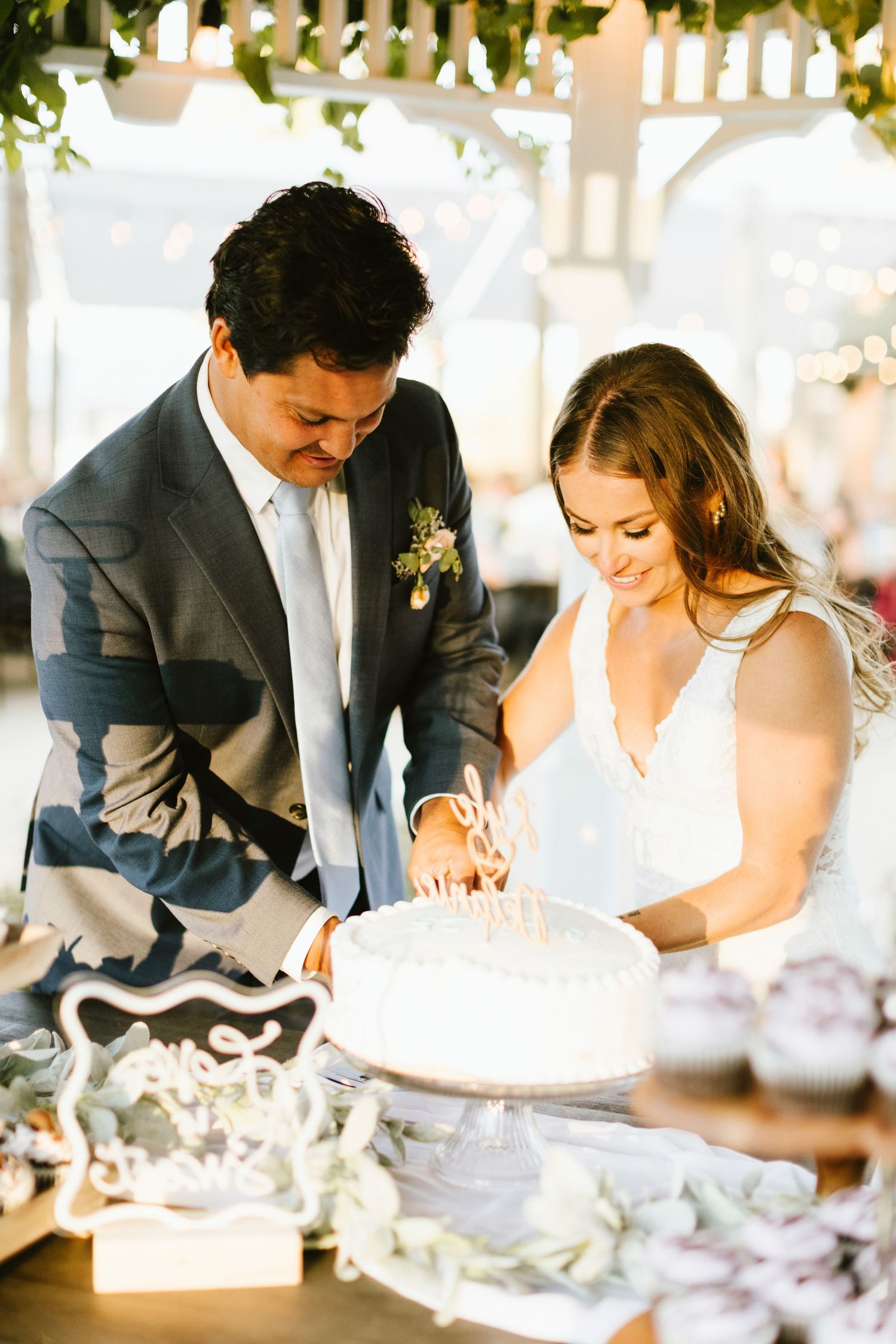 Bride and groom portrait from wedding big bear California