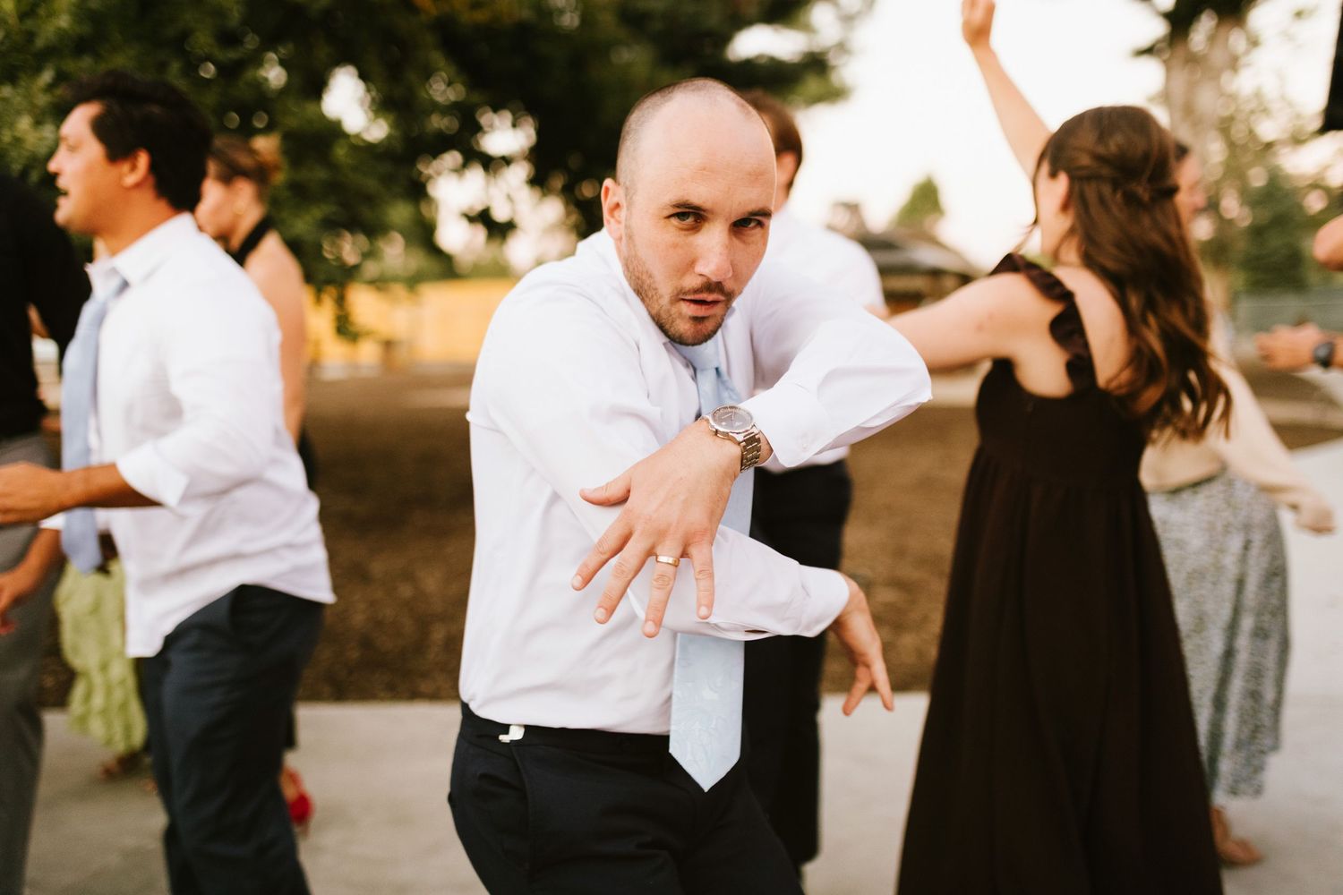 Candid image of wedding reception at Shay Meadows Ranch in Big Bear California