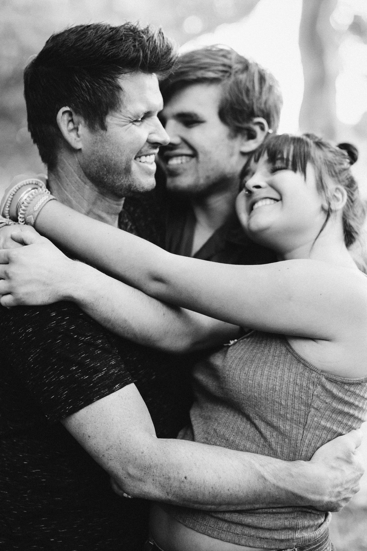 Father and his children together in the Boise North End