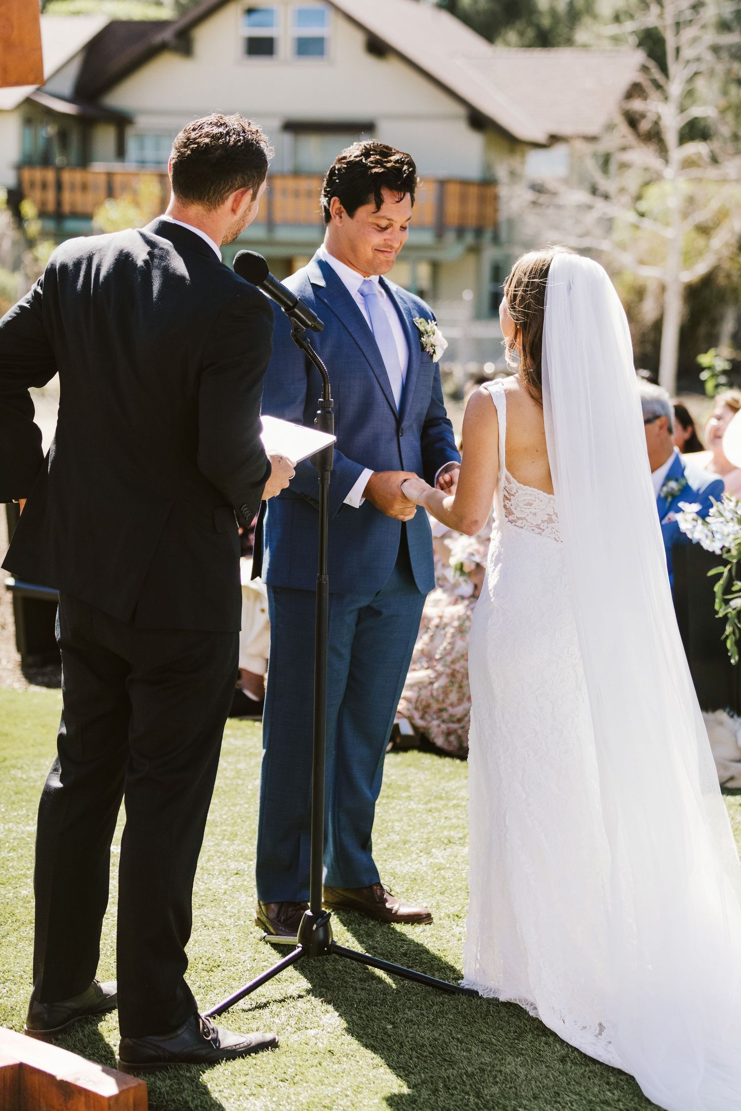 Photograph from wedding ceremony at Shay Meadow Ranch in Big Bear California