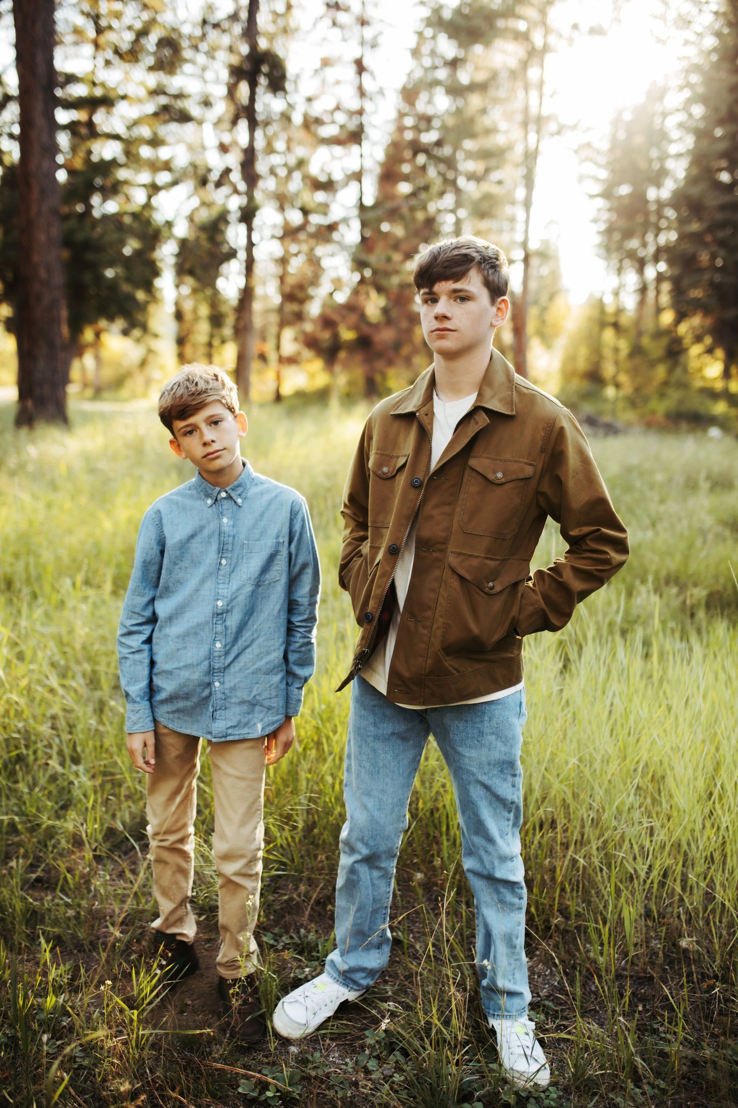 Portrait of brothers together during a family photoshoot
