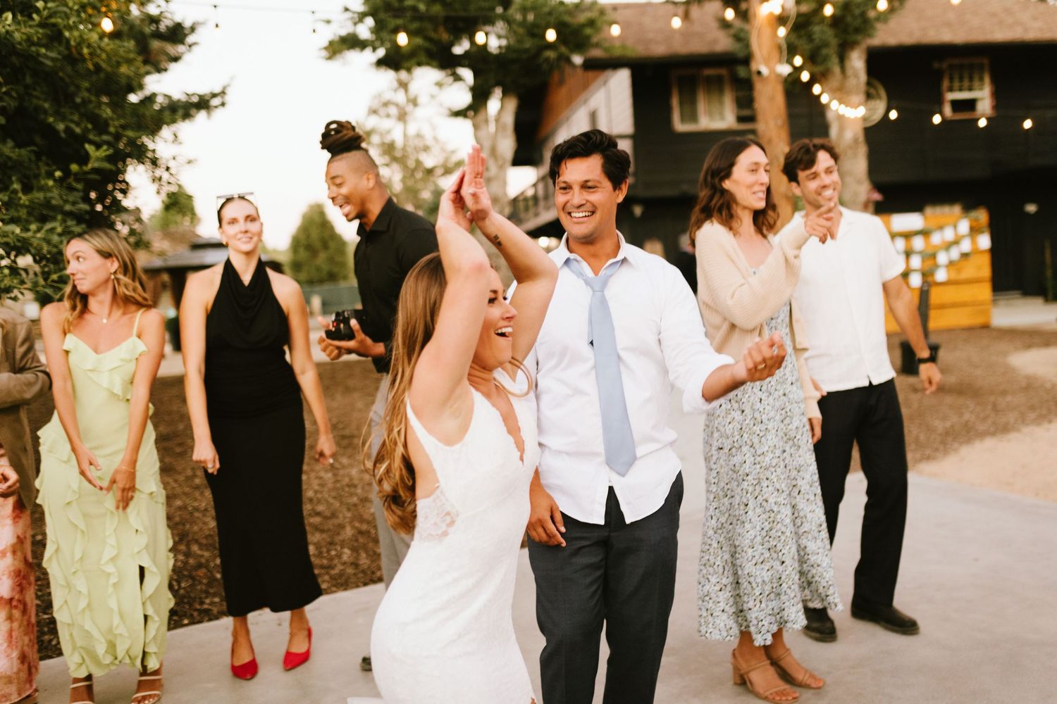 Candid image of wedding reception at Shay Meadows Ranch in Big Bear California
