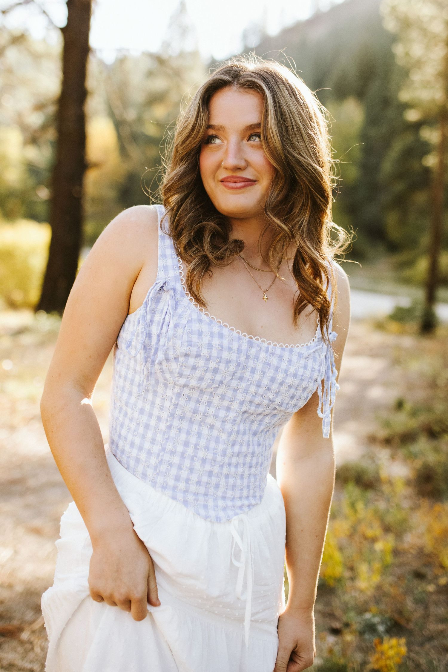 Senior photoshoot along the Robie Creek river near Boise