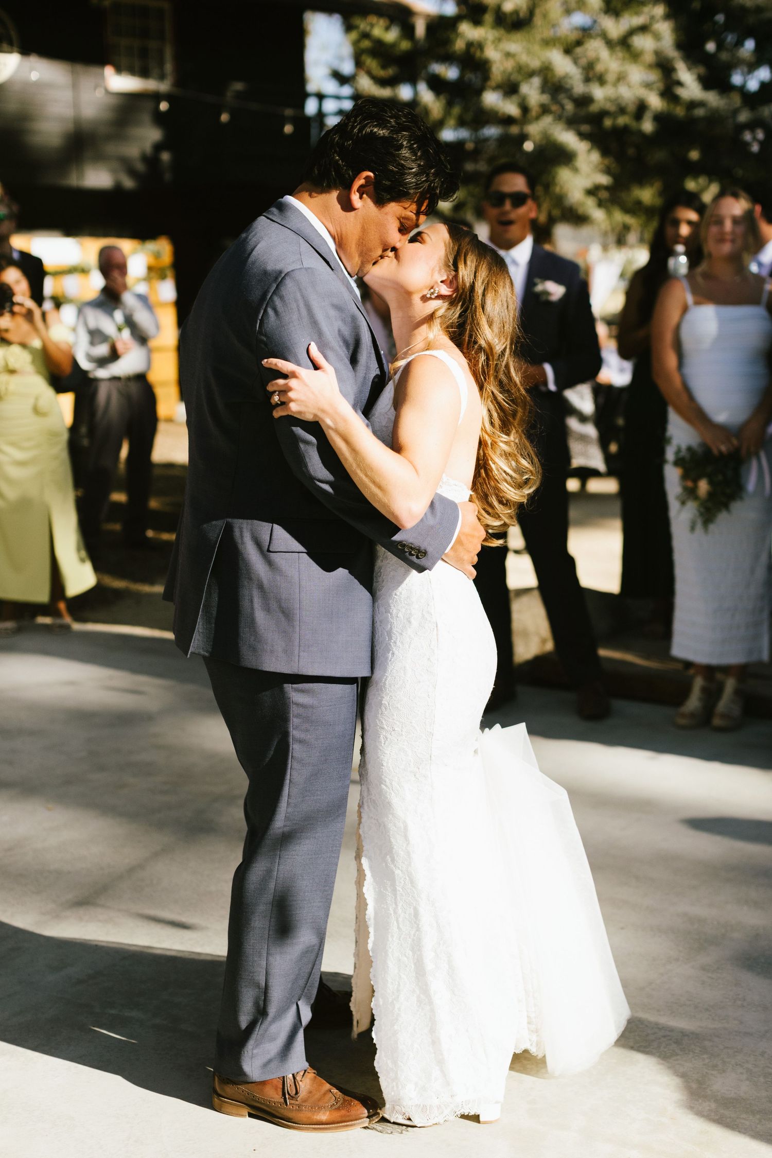 Candid photograph from wedding reception at Shay Meadow Ranch in Big Bear California
