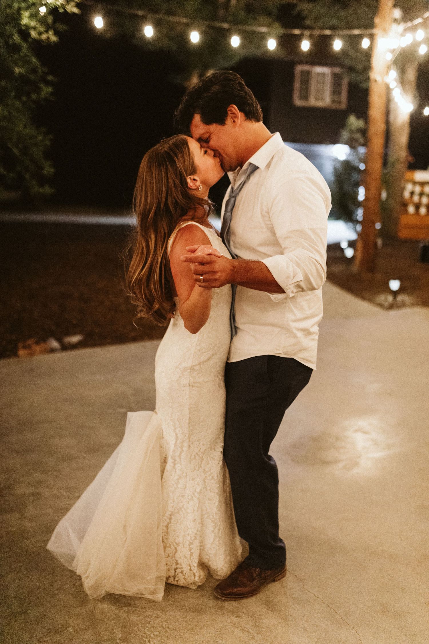 Bride and Groom candid image at their reception at Shay Meadow Ranch in Big Bear California