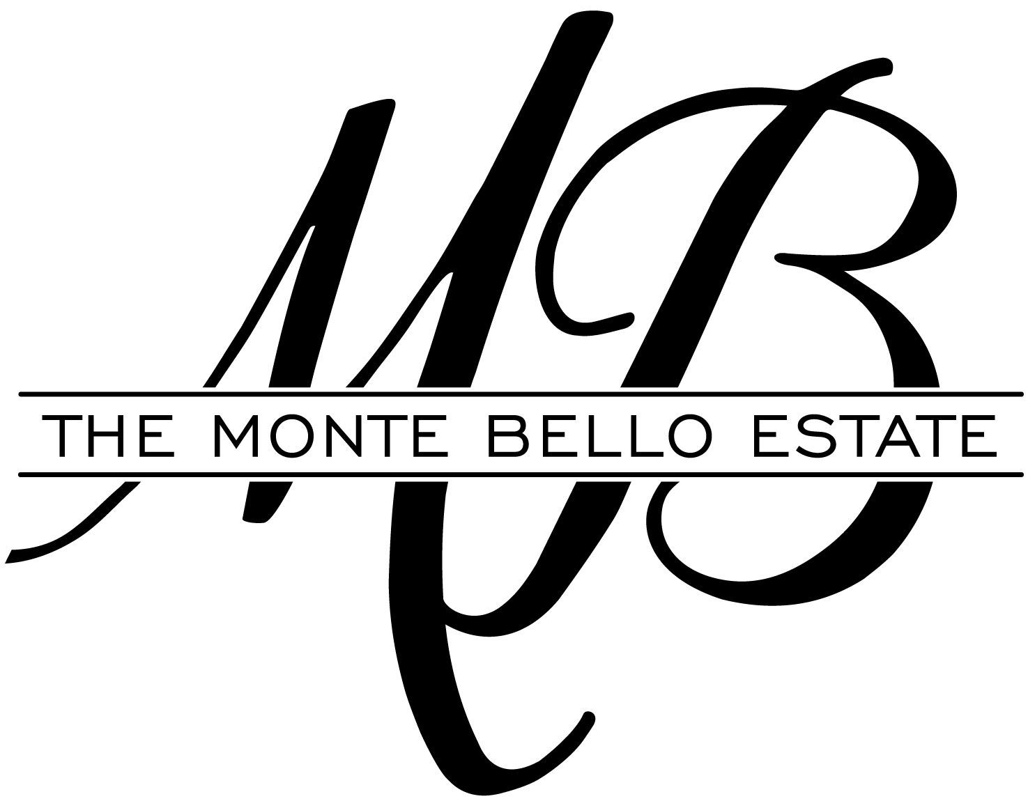 Elegant cursive text reading 'The Monte Bello Estate' in black calligraphic lettering on white background.
