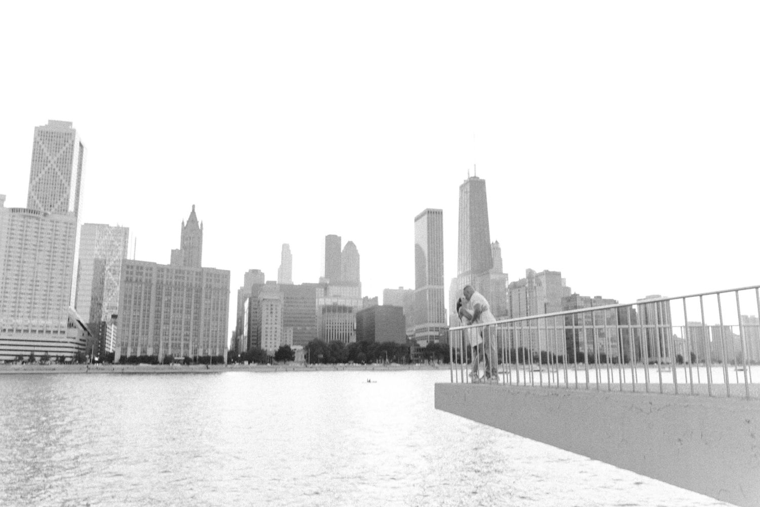 Luxury wedding photography of bride and groom in their engagement photoshoot in Chicago.