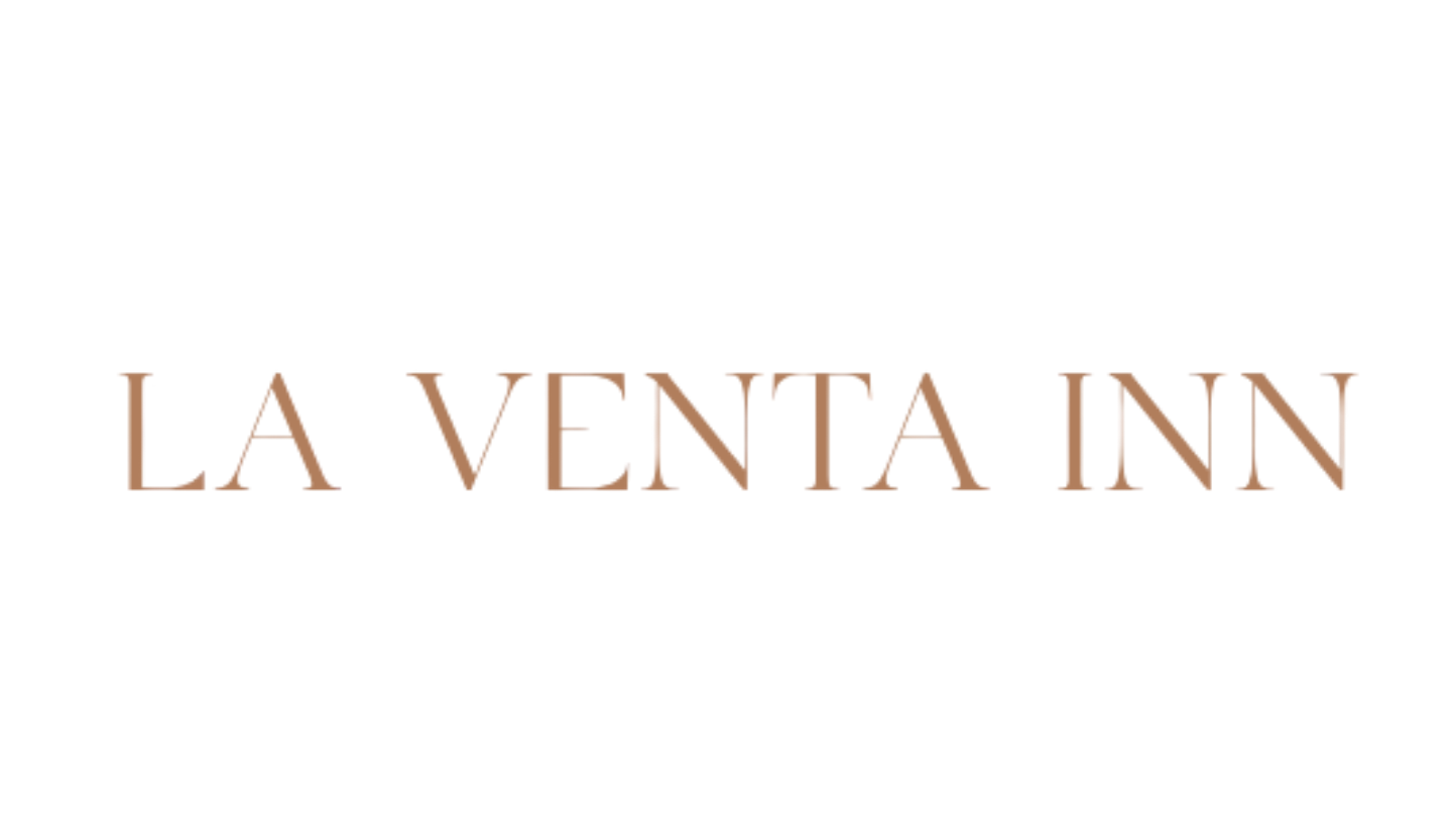 Elegant text displaying 'LA VENTA INN' in copper-colored serif typography against a white background.