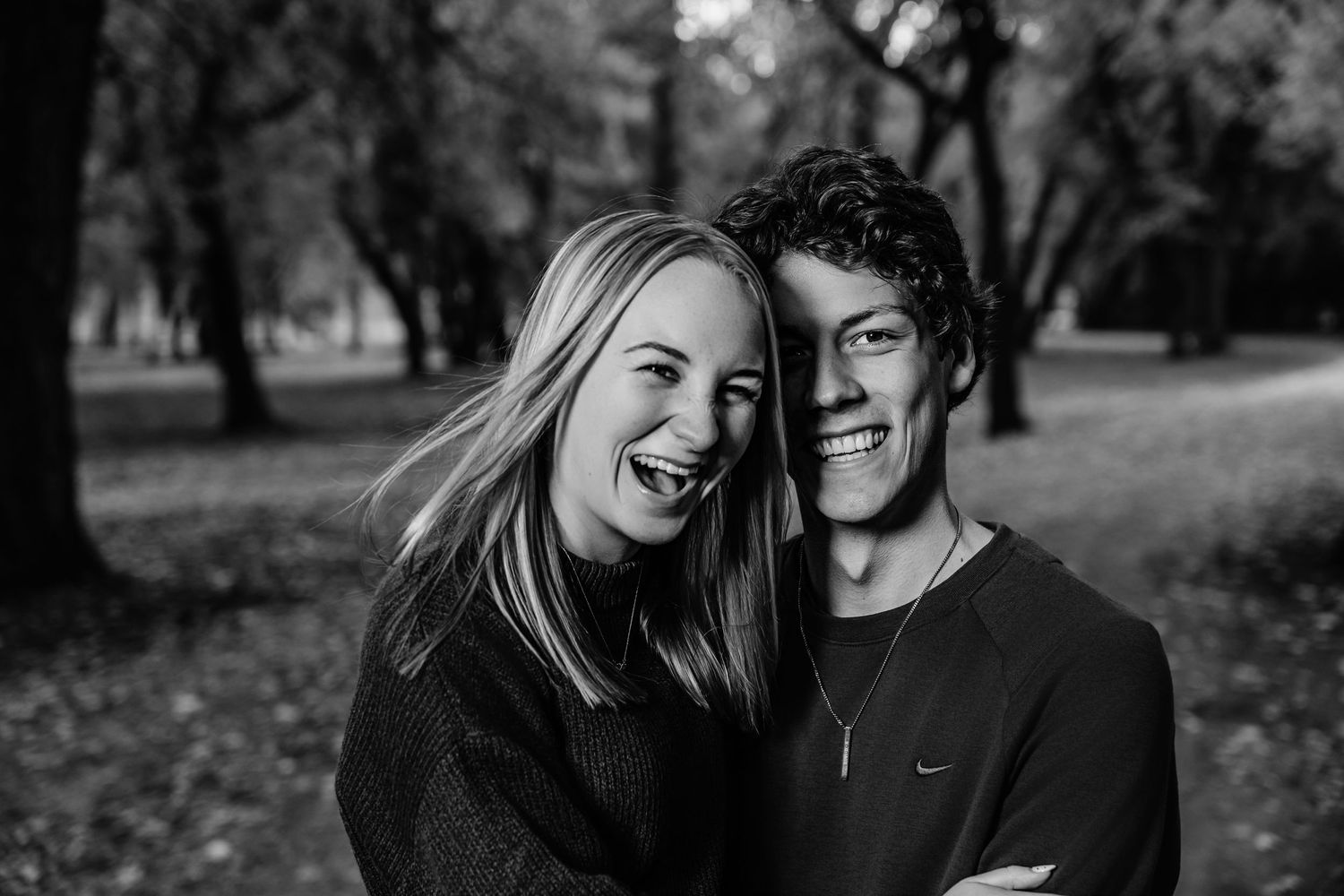 Black and white intimate portraits showing natural expressions and connections.
