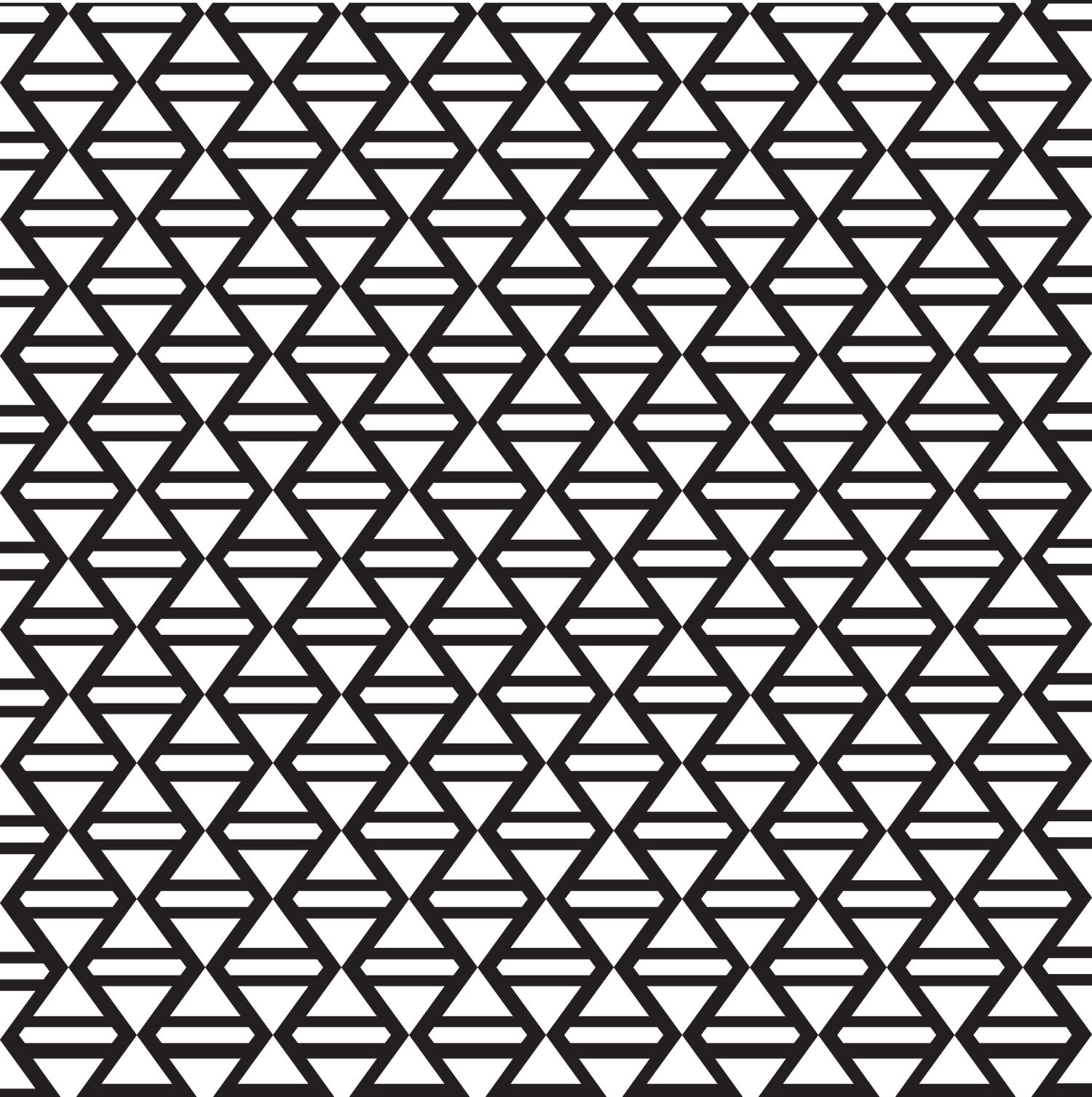 Black and white geometric pattern with repeating triangular shapes forming a seamless zigzag design.