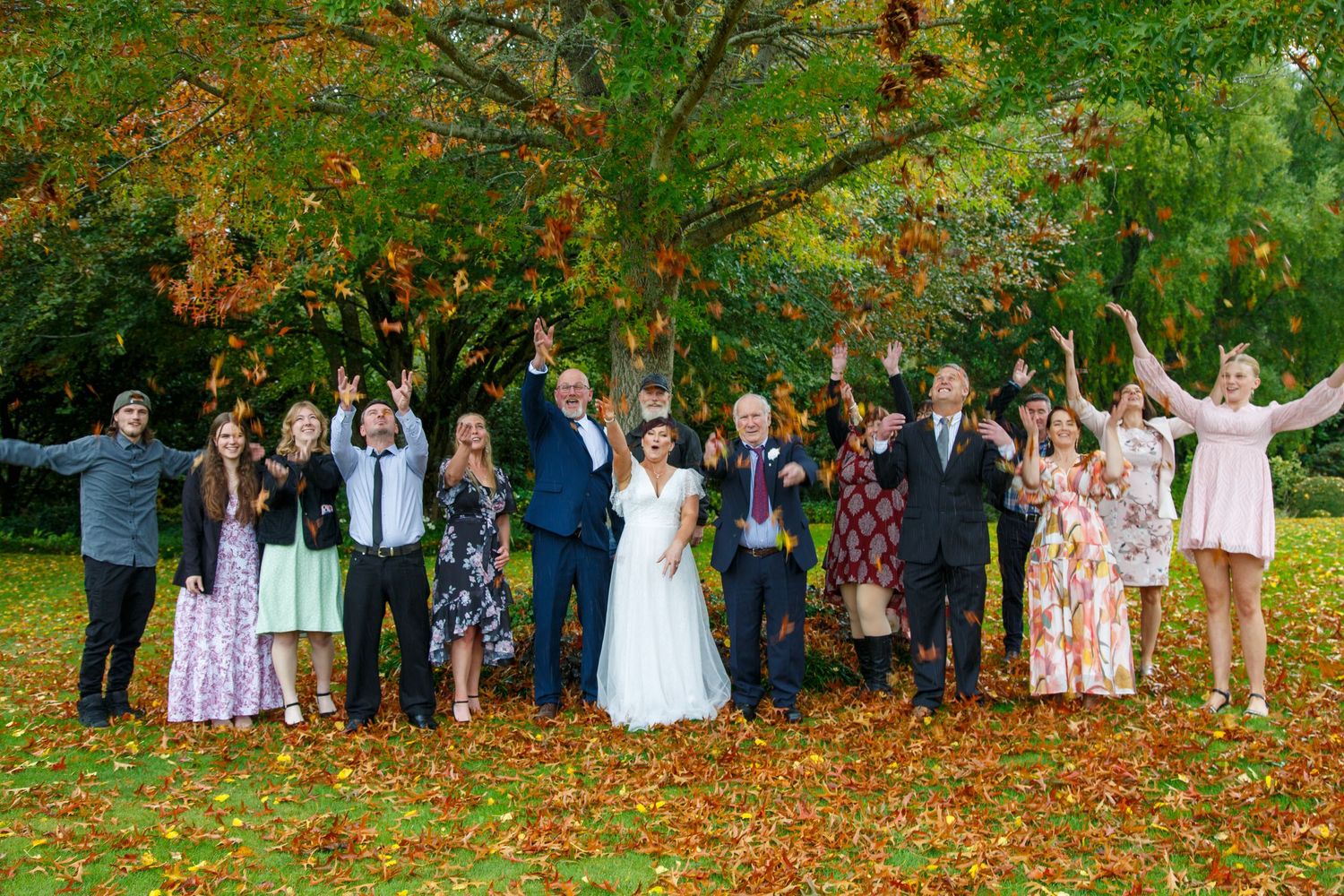 Rossendale Winery wedding in the Autumn rain