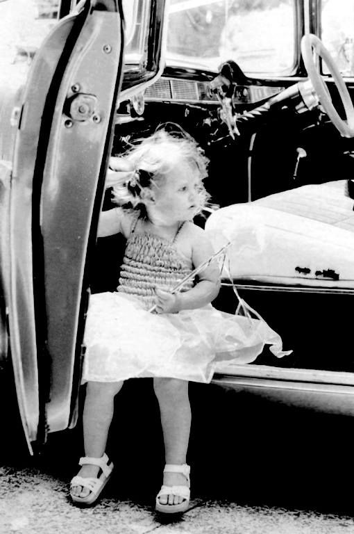 Cutie black and white, wedding car,