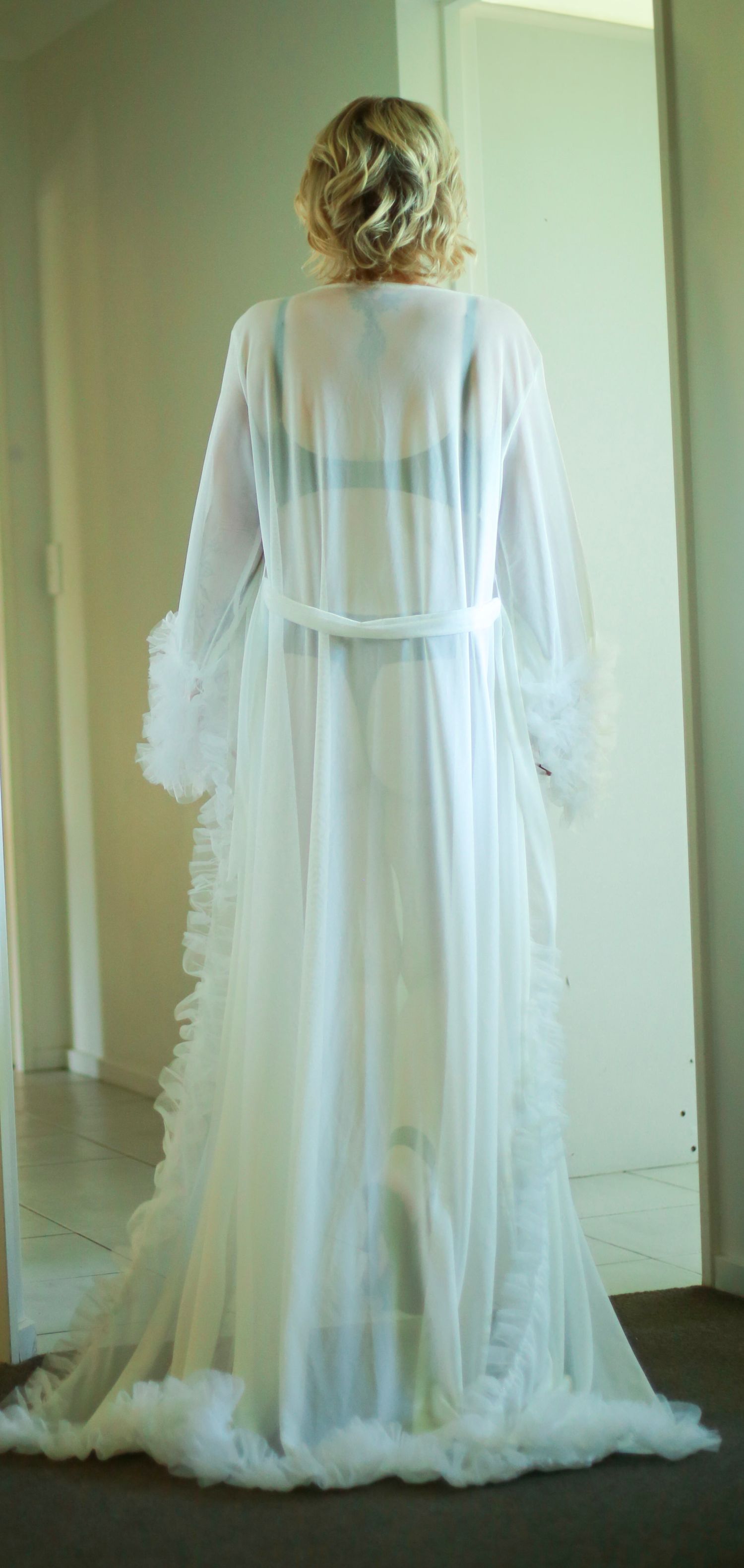 Peek a boo see through lingerie gown