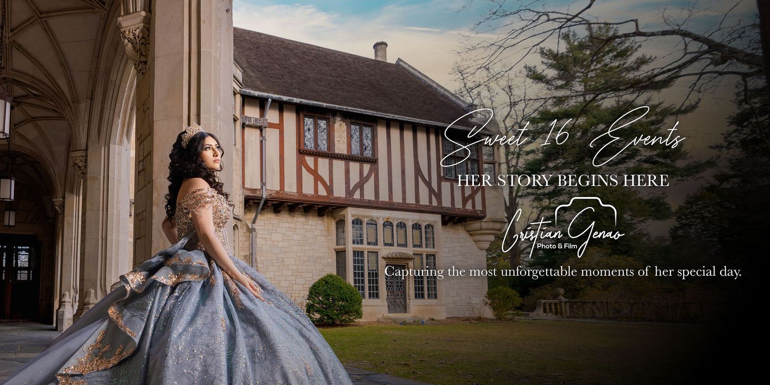 A bride in a flowing gray gown poses elegantly against a rustic barn backdrop during a countryside wedding photoshoot.