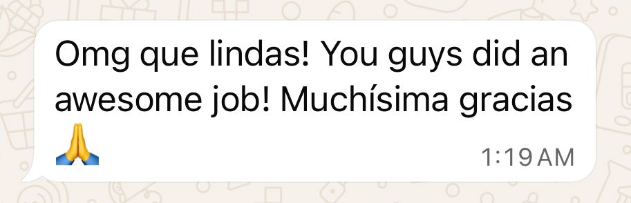 A text message conversation showing appreciation with a folded hands emoji and timestamp at 1:19 AM.