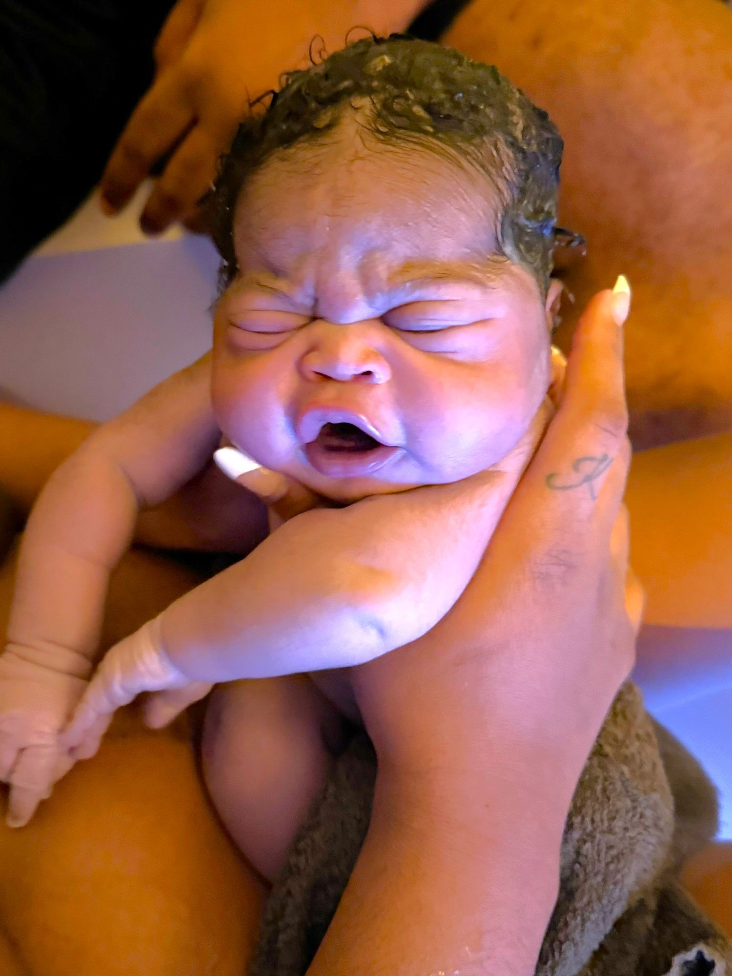 Quiet moment after a beautiful waterbirth